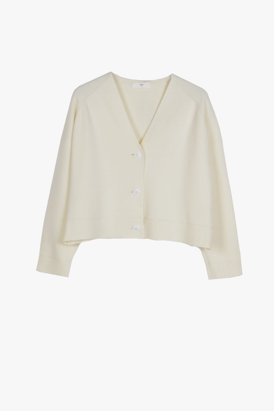 Knitted Long Sleeve Cardigan - Cream