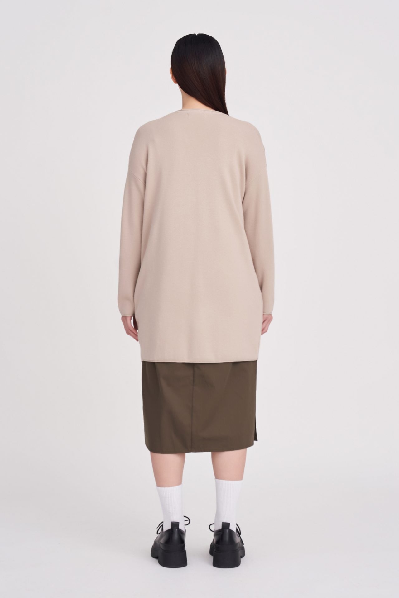 Relaxed Open Front Cardigan - Sand