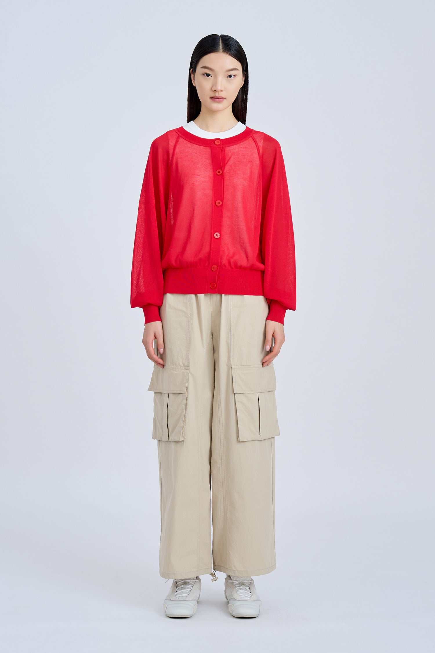 Knitted Cardigan - Red