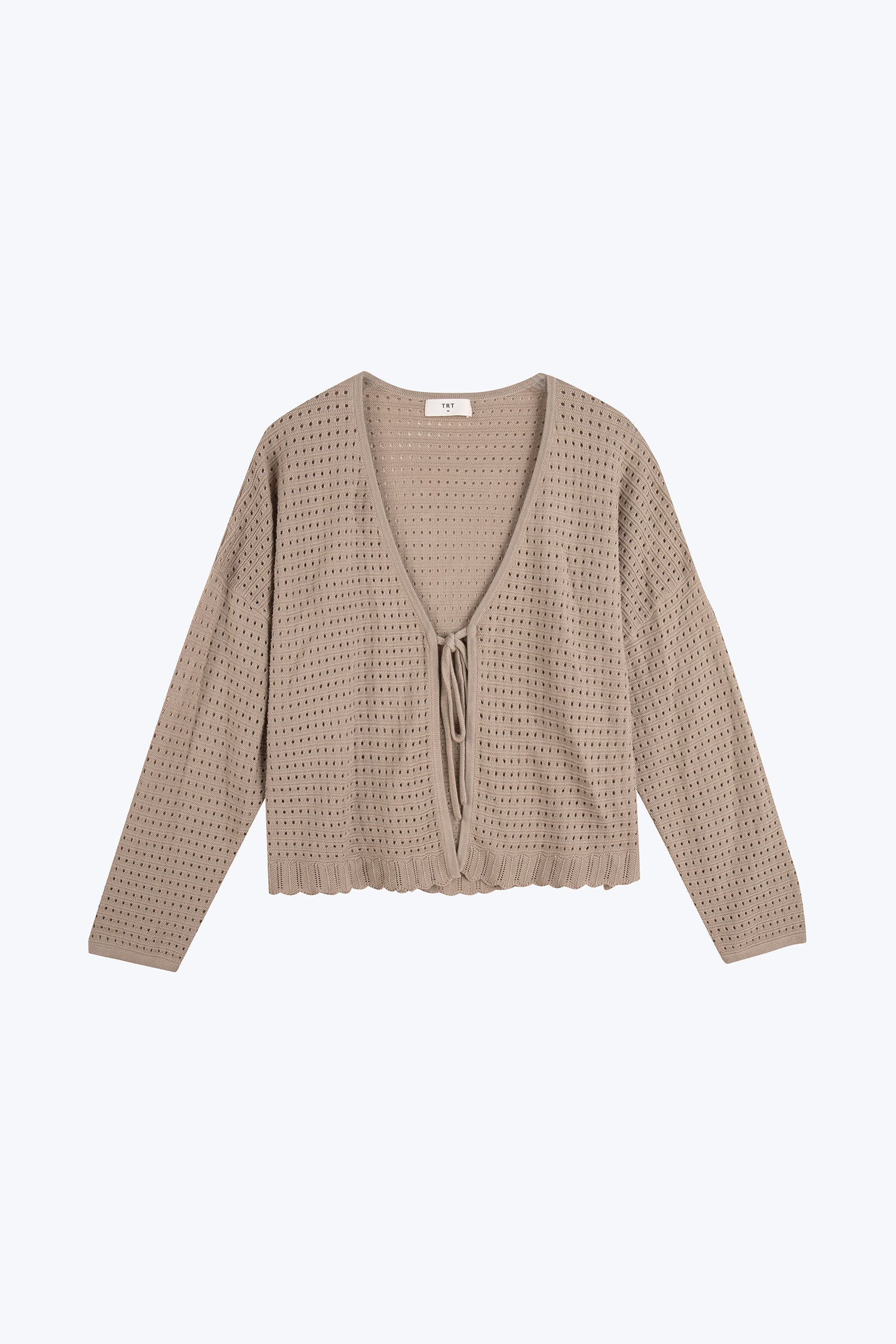 Knitted Crochet Cardigan - Khaki