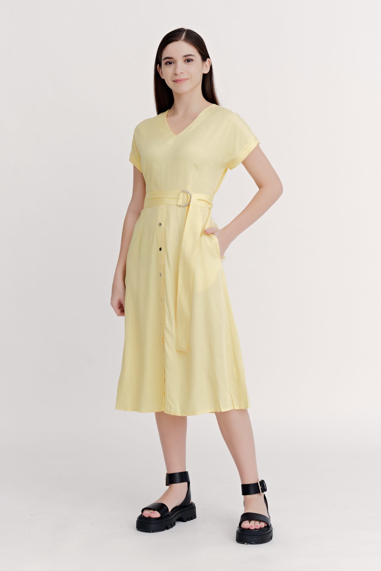 Rayon V-Neck Dress