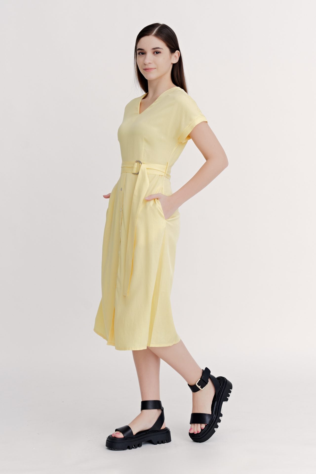 Rayon V-Neck Dress