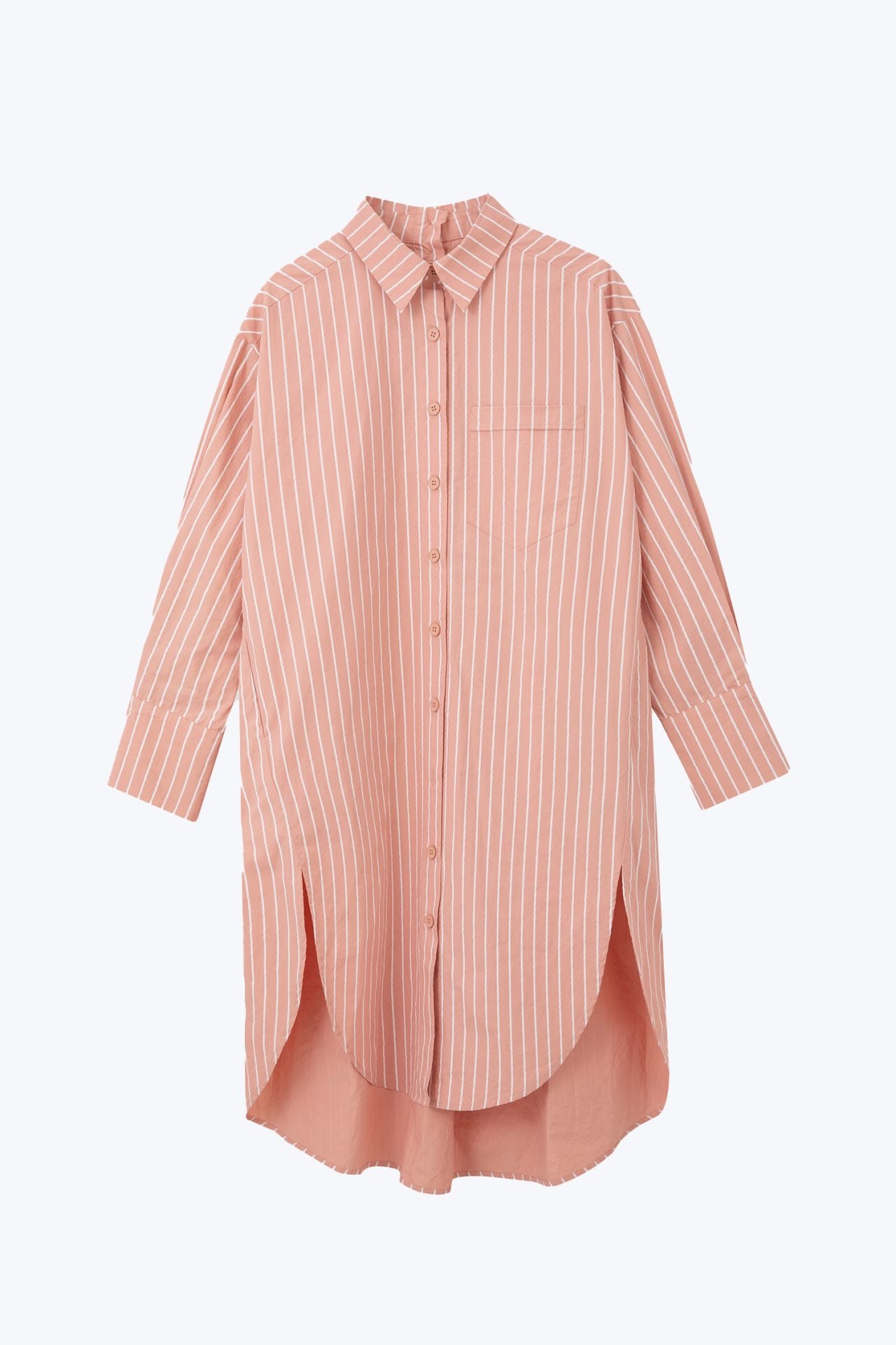 Striped Long Sleeve Shirt Dress