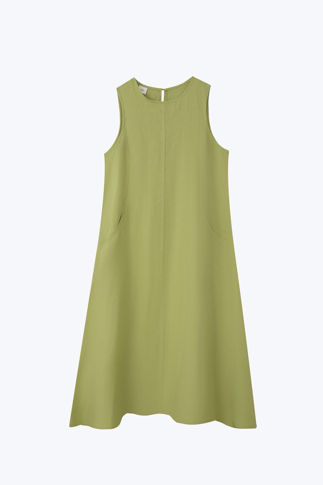 Panelled Sleeveless Dress - Apple Green