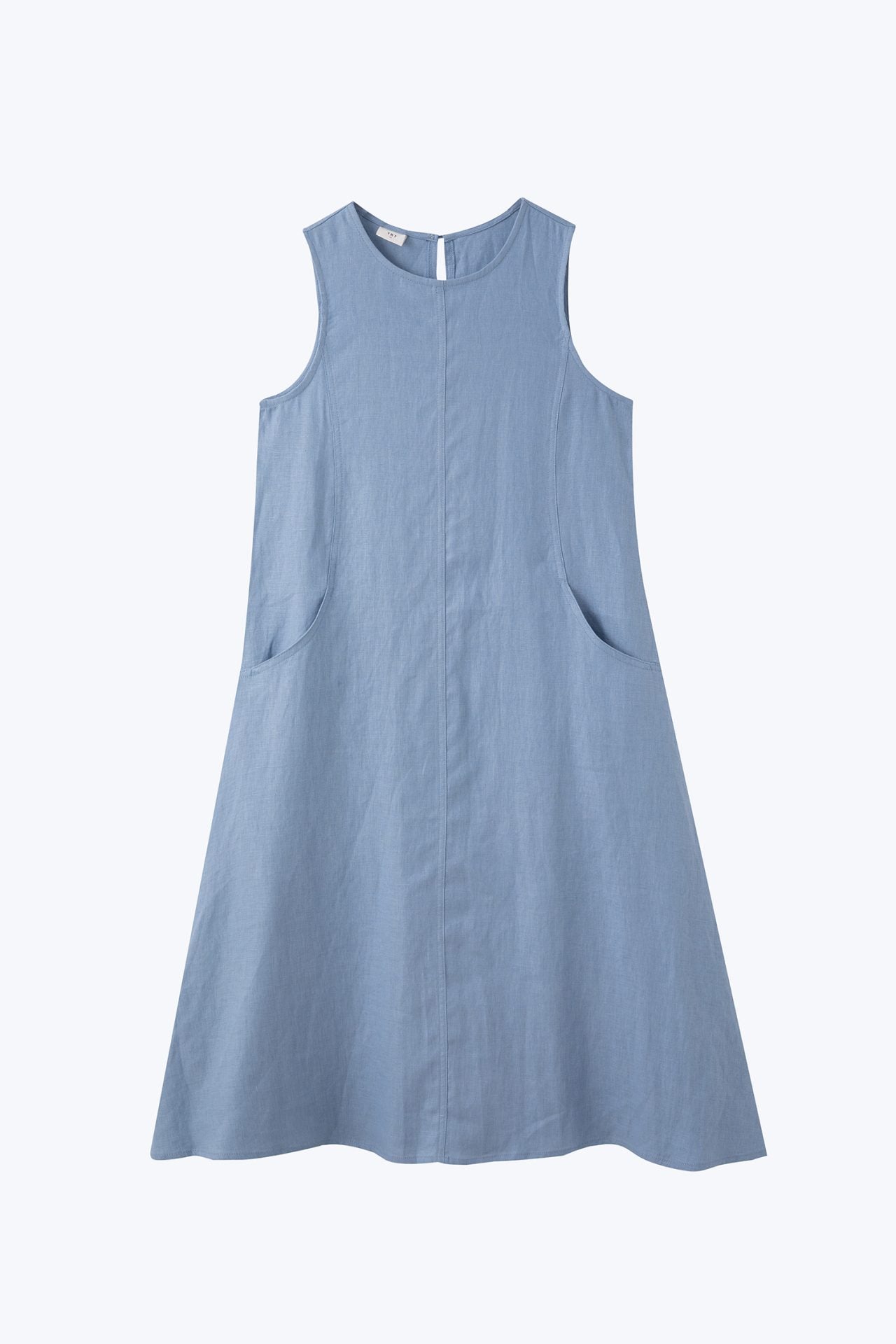Panelled Sleeveless Dress - Dusty Blue