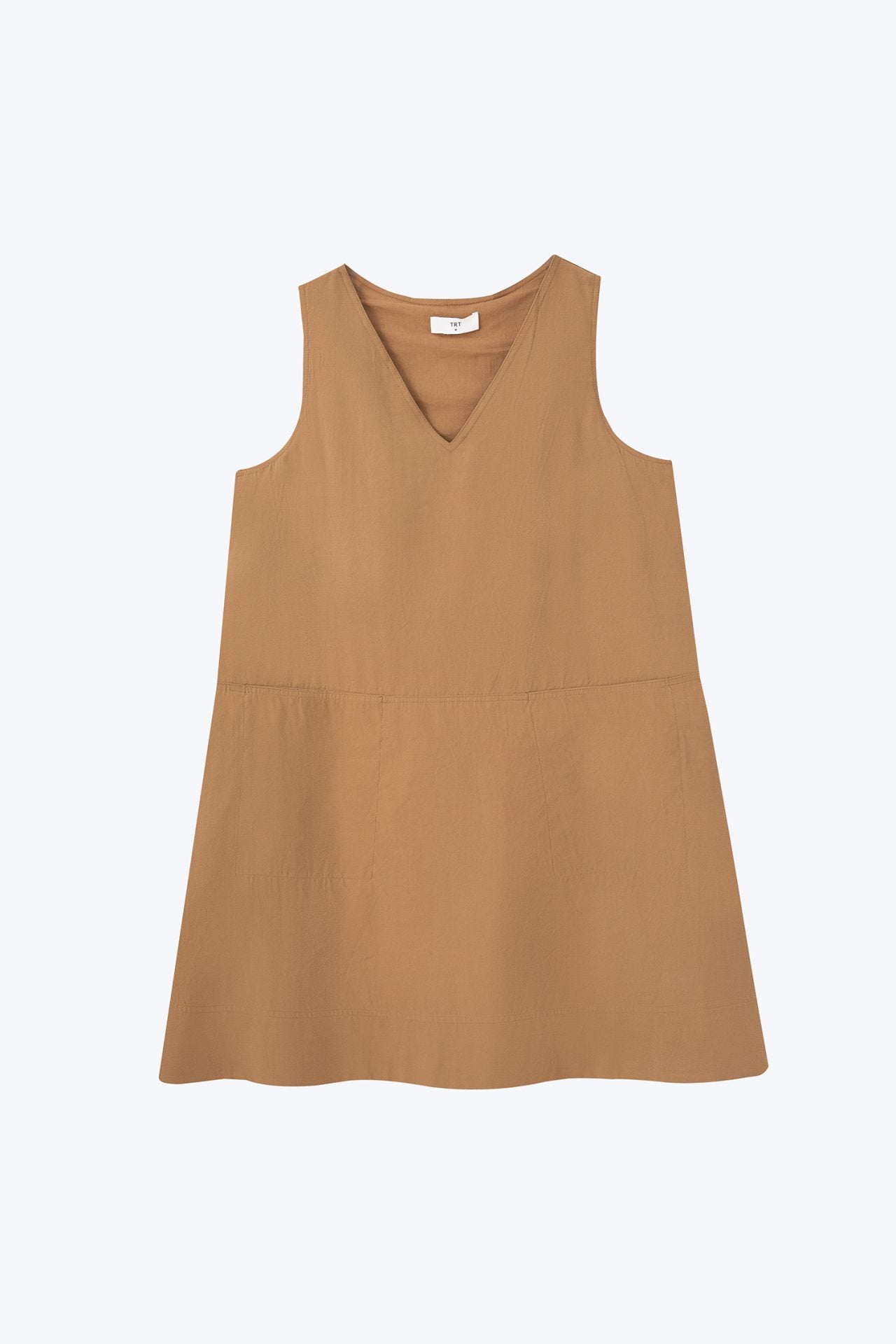 V-Neckline Sleeveless Dress - Cocoa