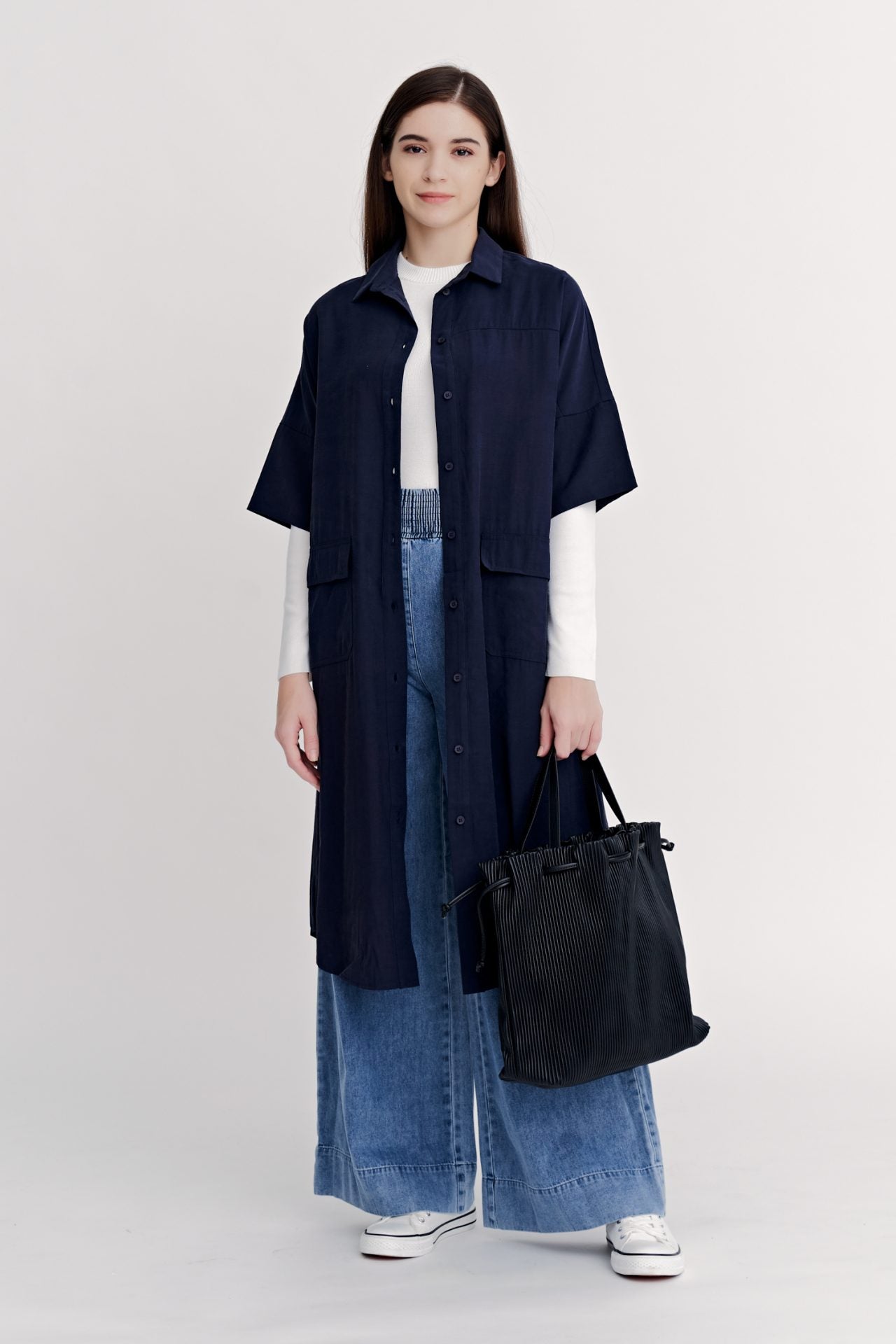 Short Sleeve Buttoned Dress