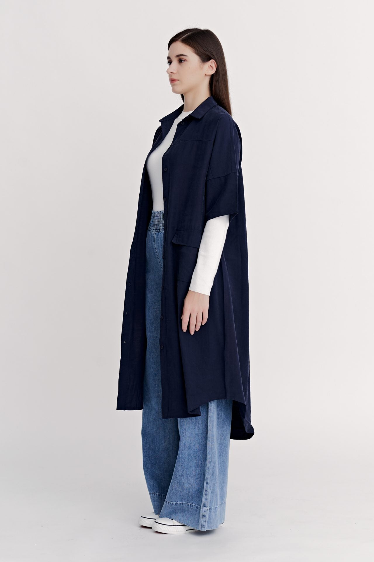 Short Sleeve Buttoned Dress