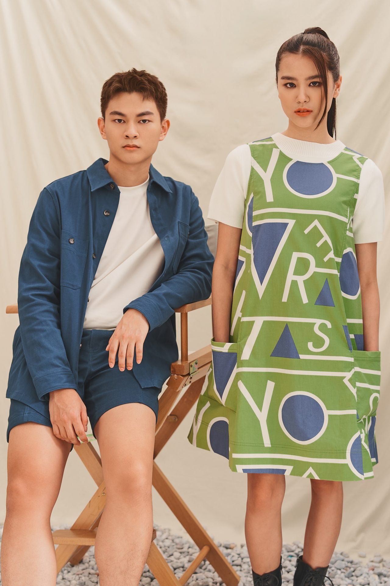 Cotton Printed Drawstring Dress