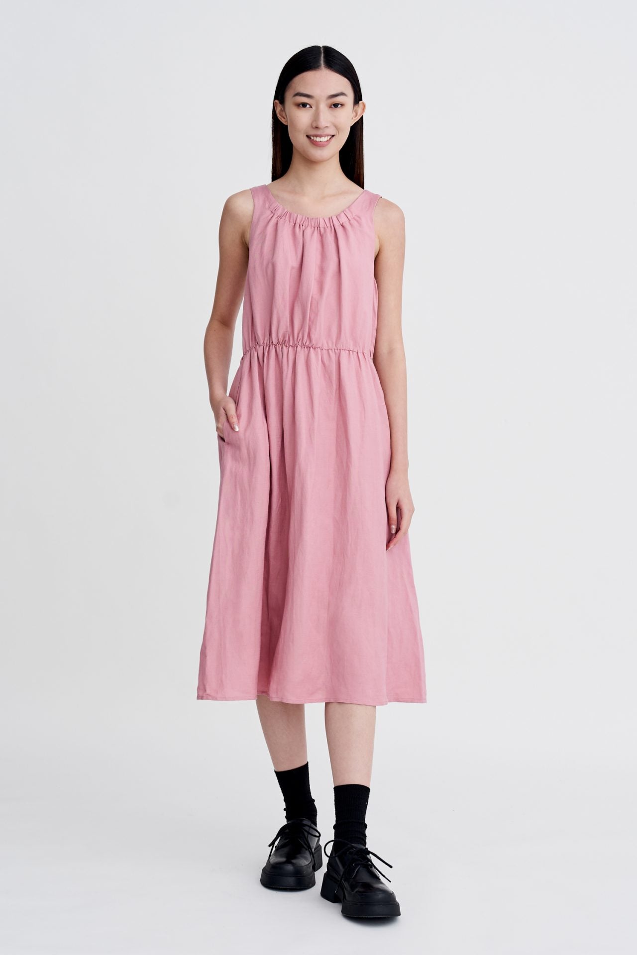 Sleeveless Gather Dress