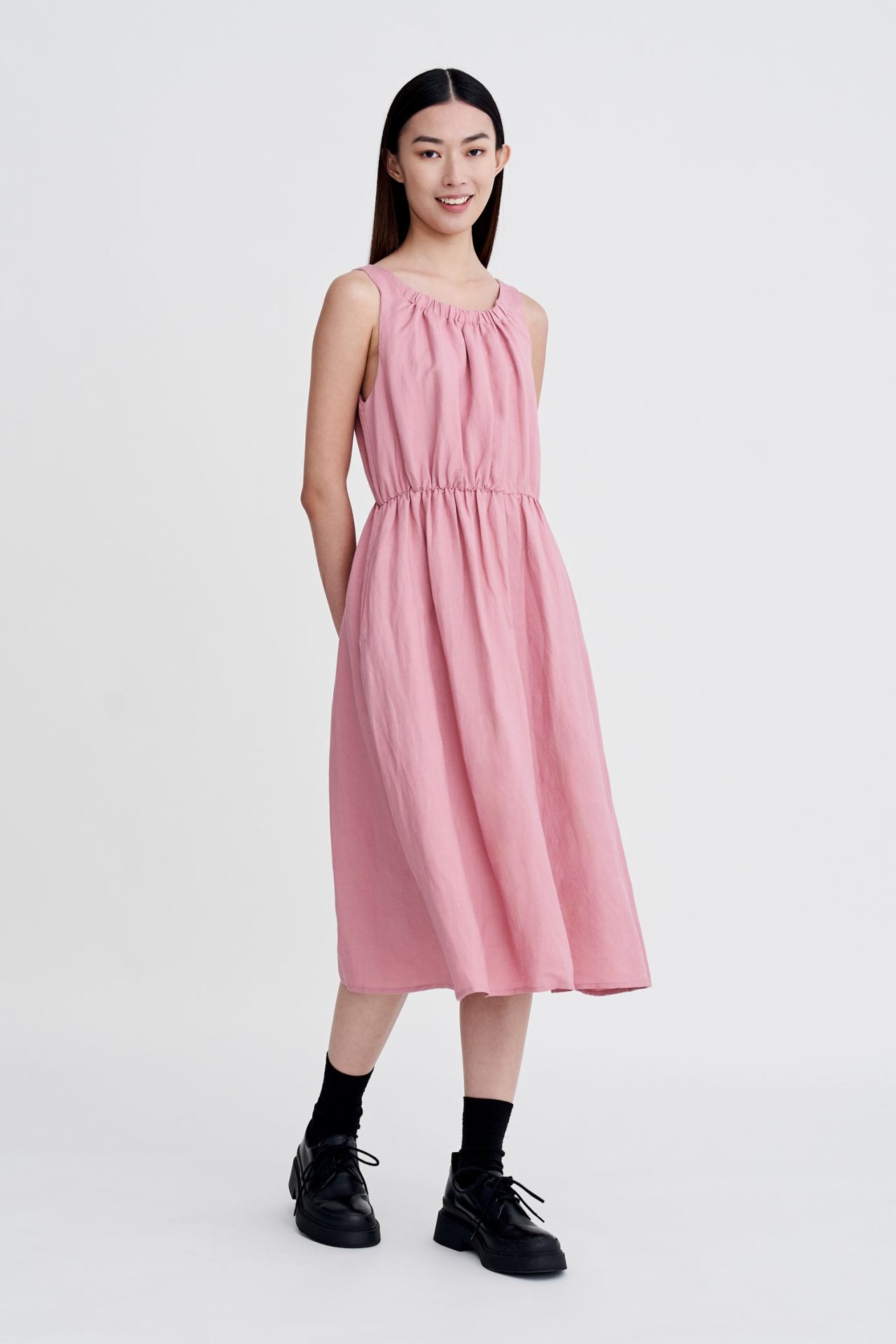Sleeveless Gather Dress