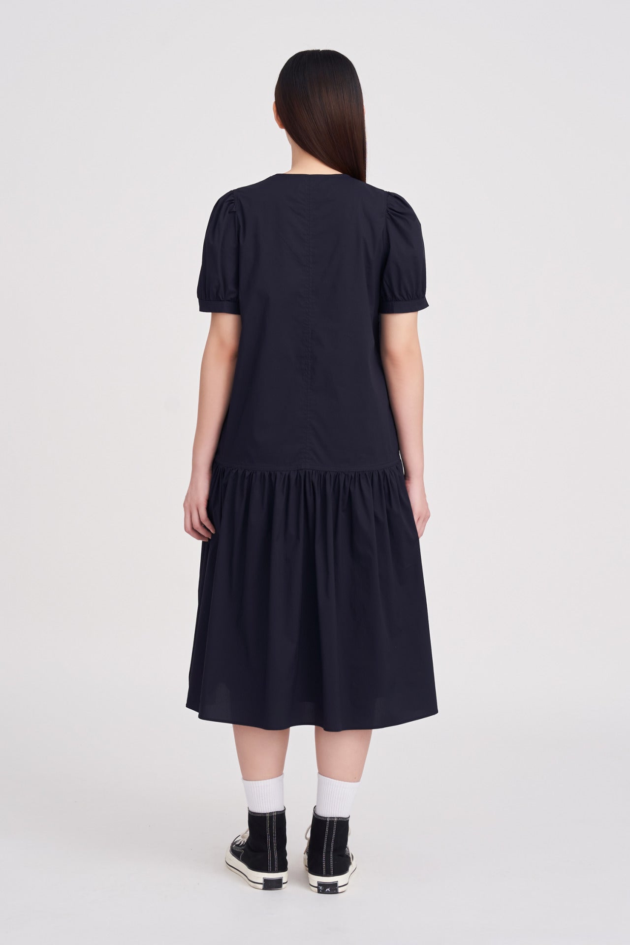 Cotton Ruffle Hem Dress