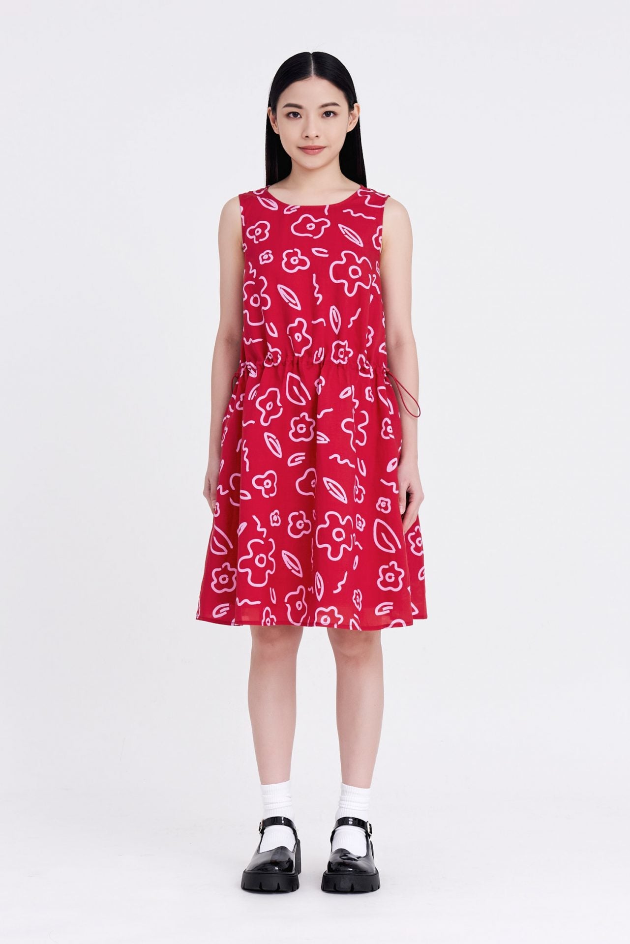 Floral Drawcord Dress