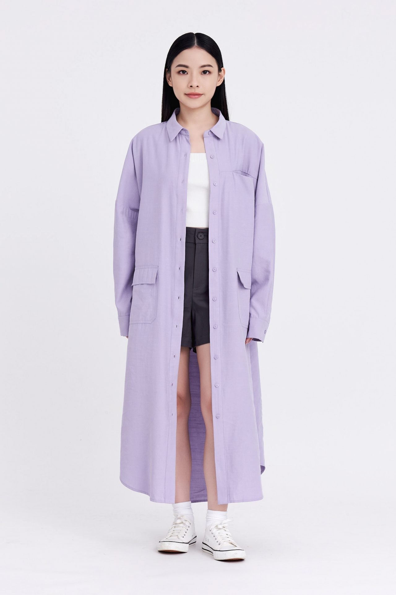 Patch Pocket Dress - Lilac