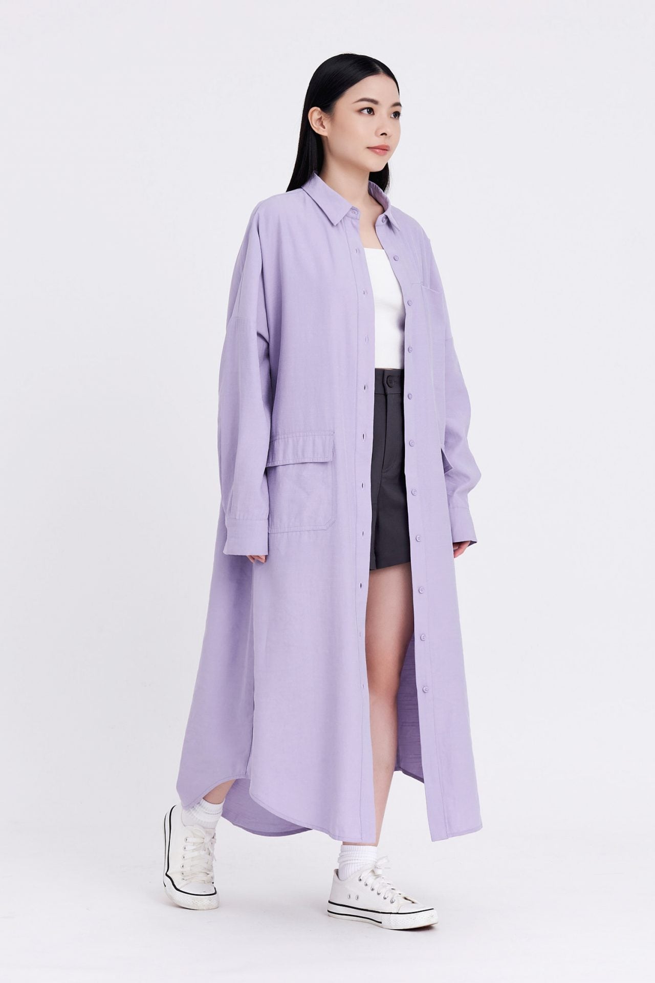 Patch Pocket Dress - Lilac