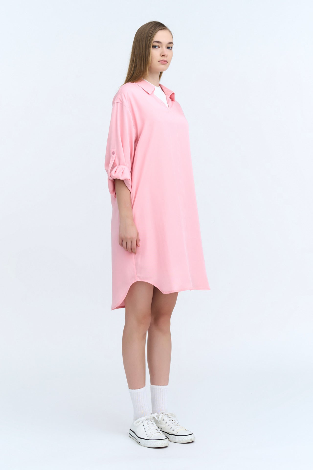 Belted Collared Dress