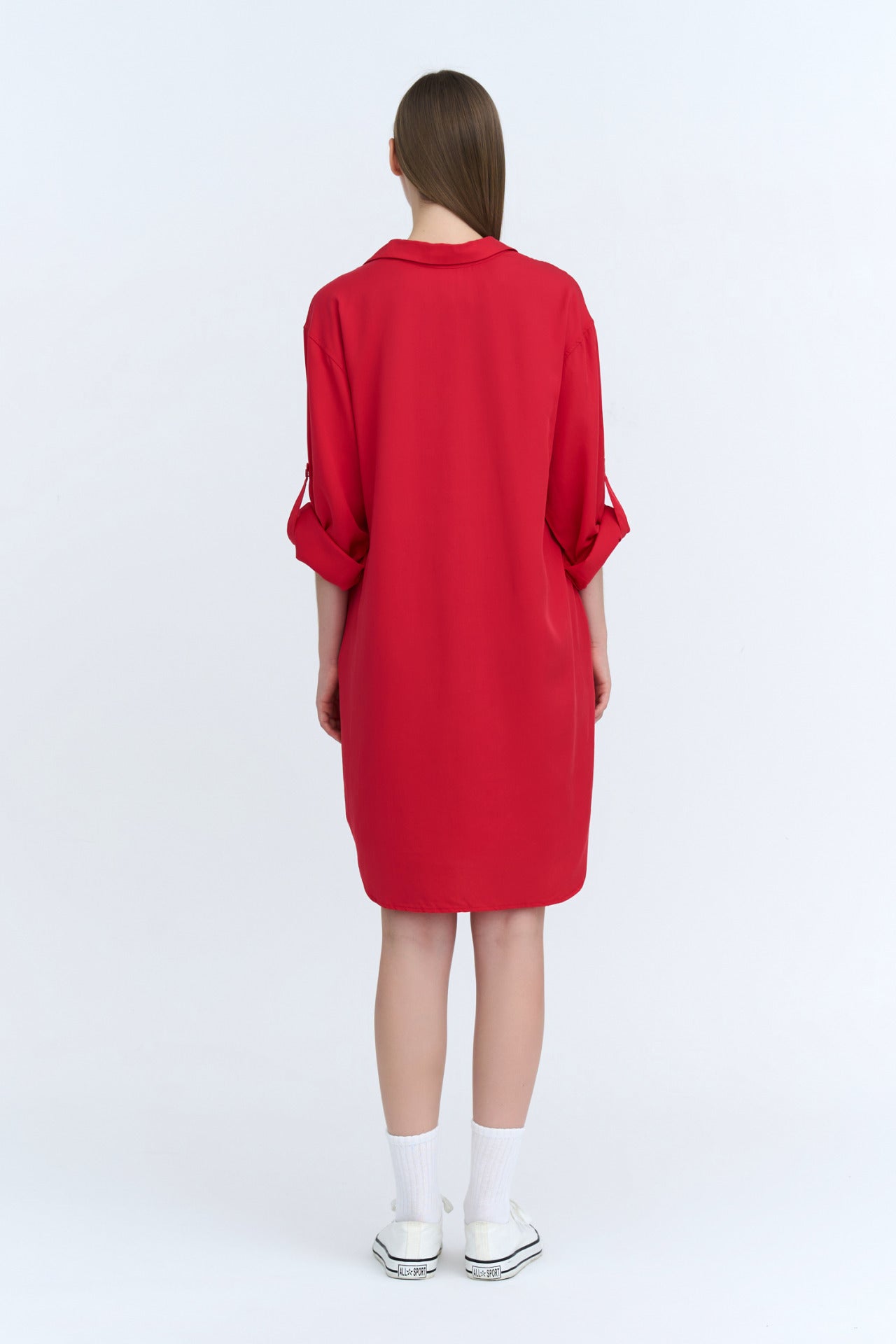 Belted Collared Dress