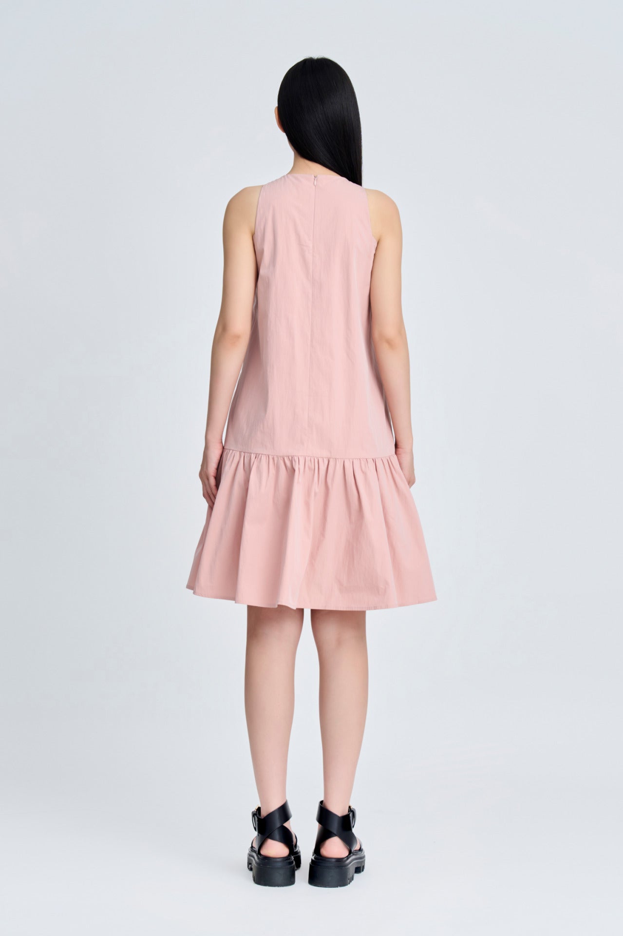 Asymmetric Ruffle Hem Dress