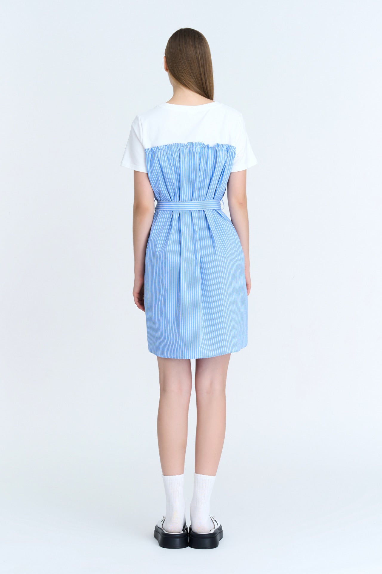 Contrast Fabric D-Rings Dress