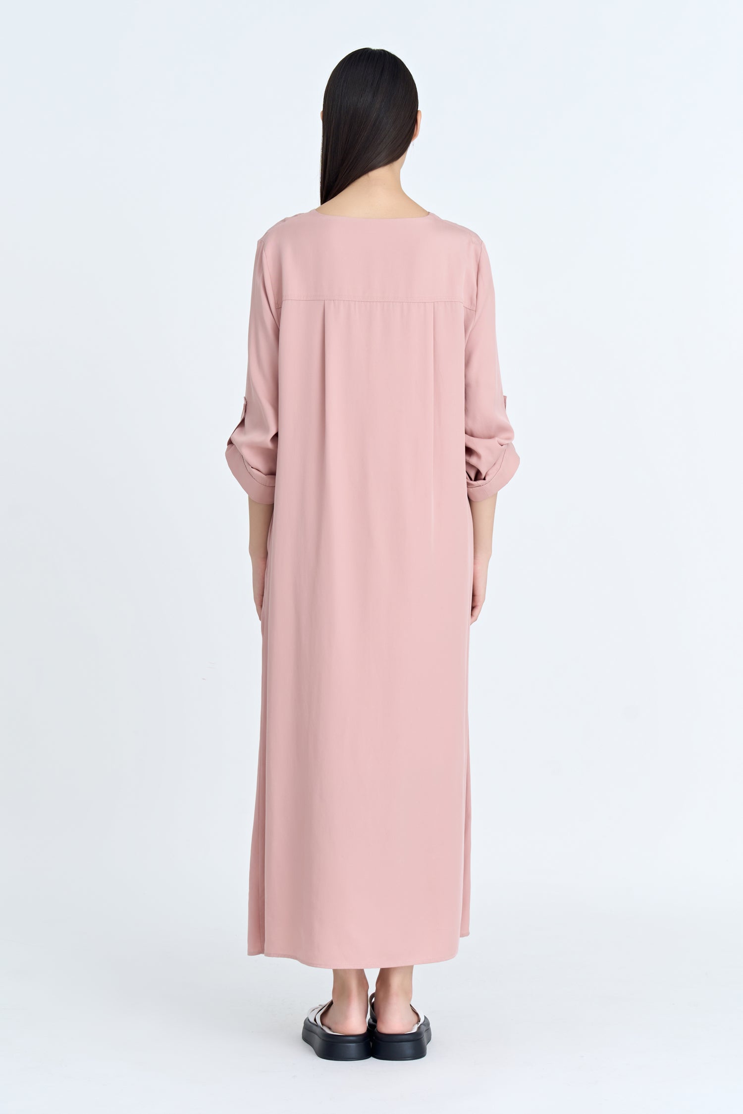 Gathered Maxi Dress - Blush