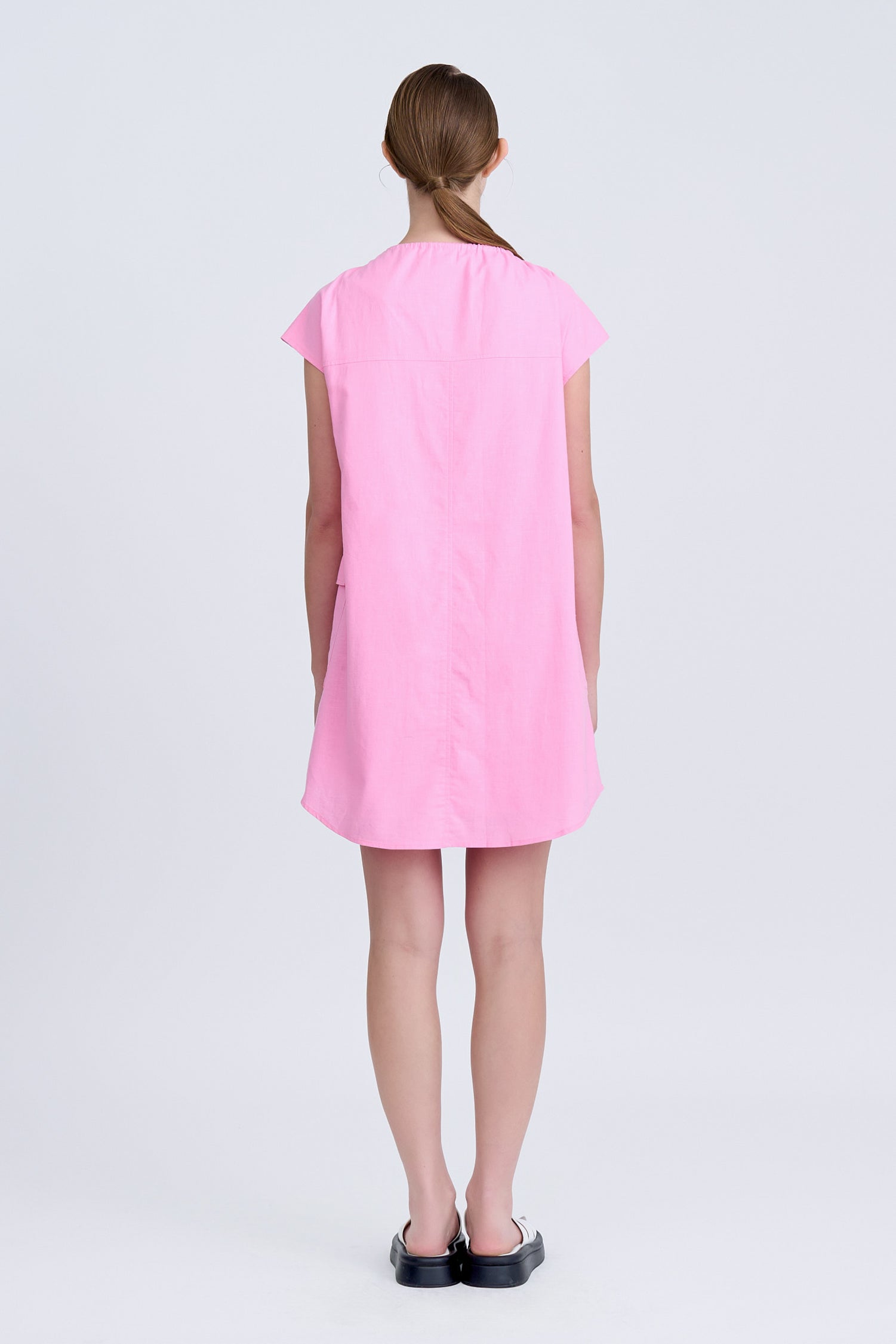 Drawcord Dress - Pink