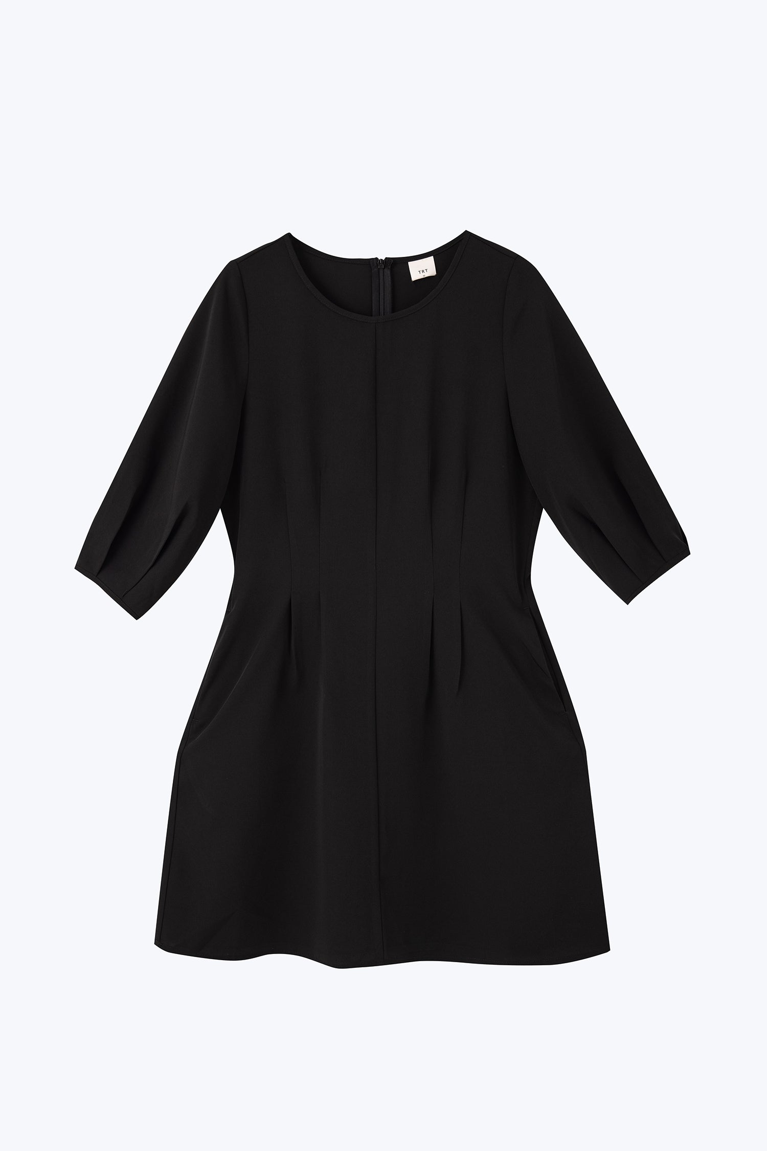 Pleated Flare Dress - Black
