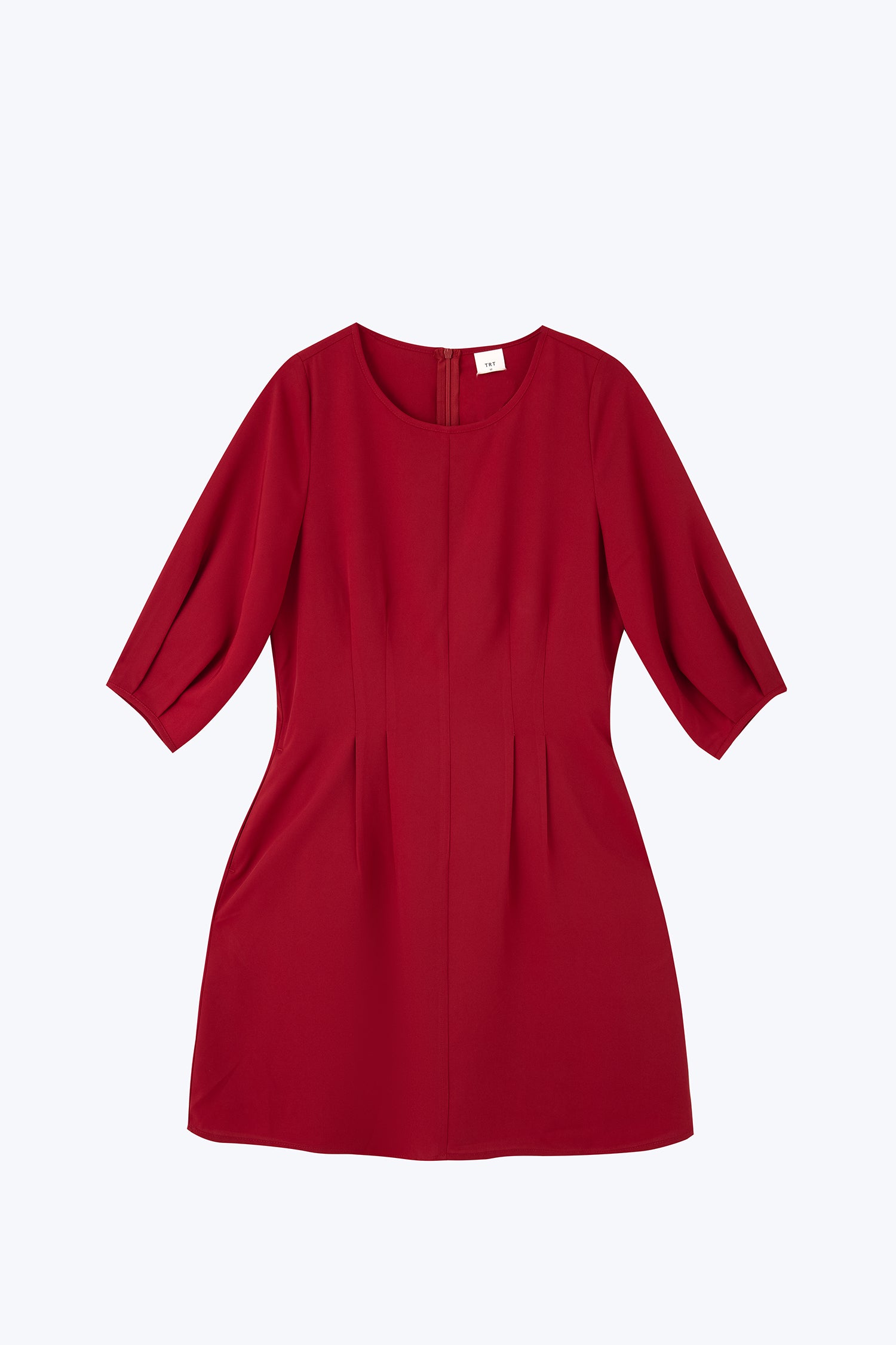 Pleated Flare Dress - Burgundy