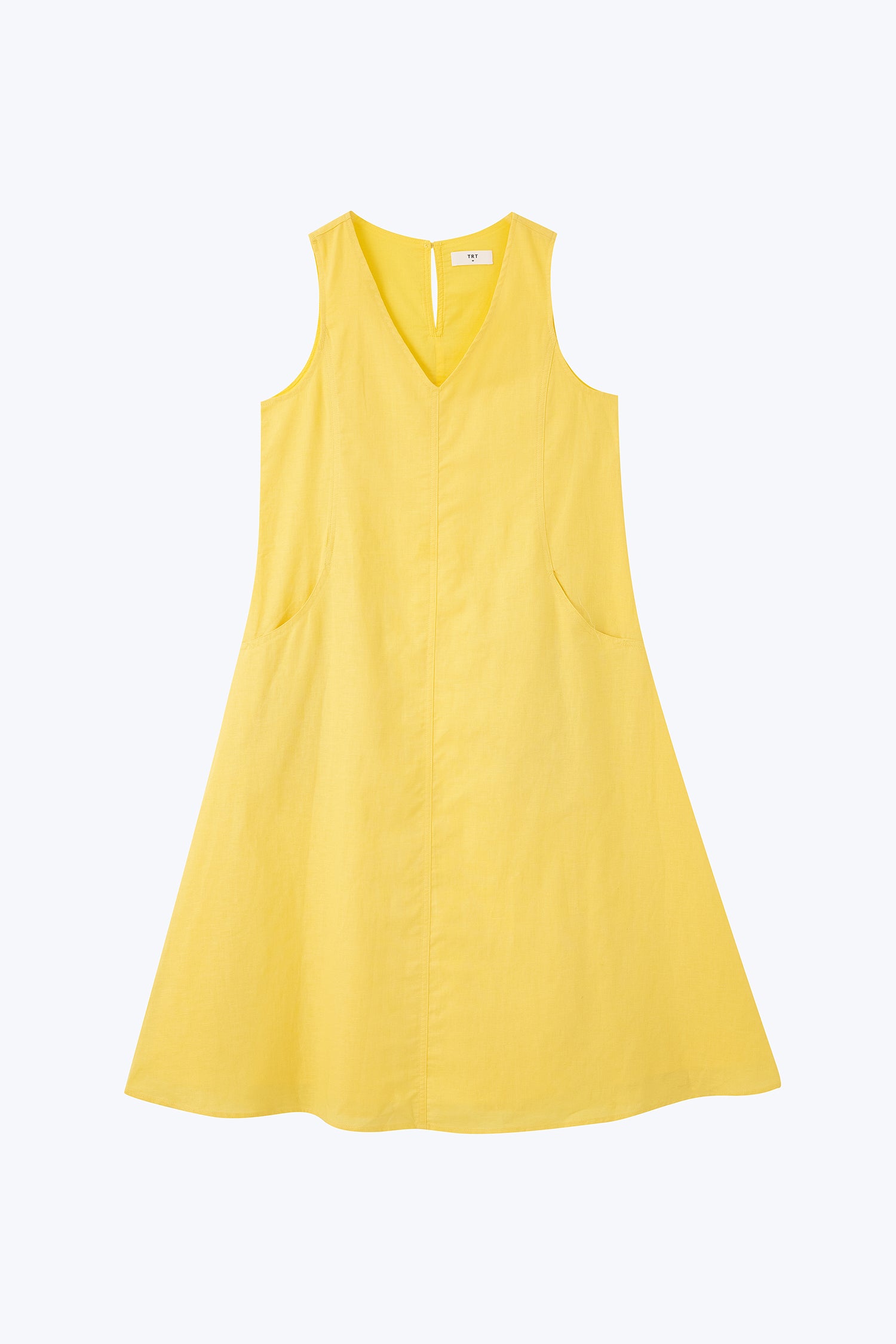 Panelled Sleeveless Dress - Canary