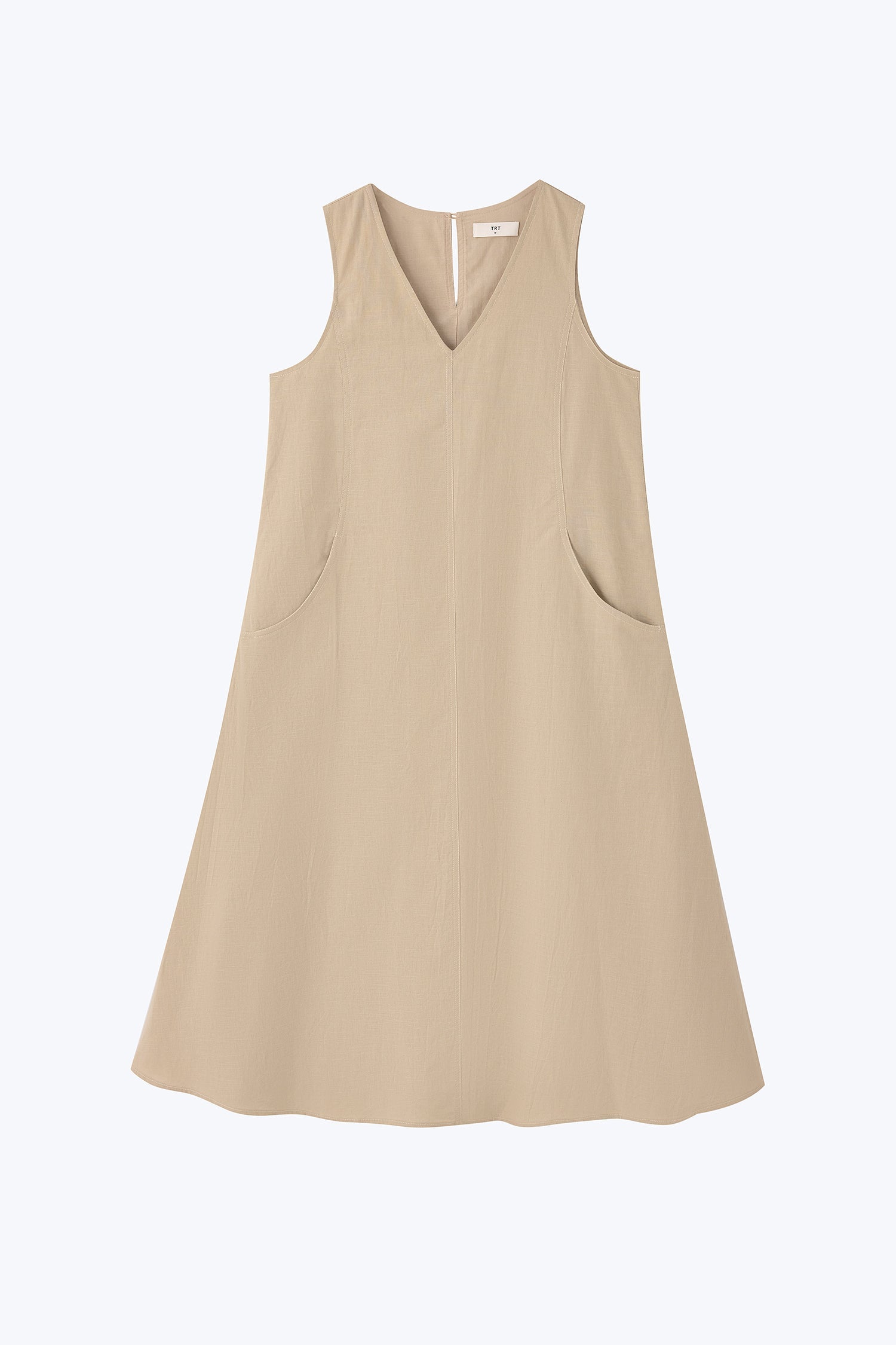 Panelled Sleeveless Dress - Sand