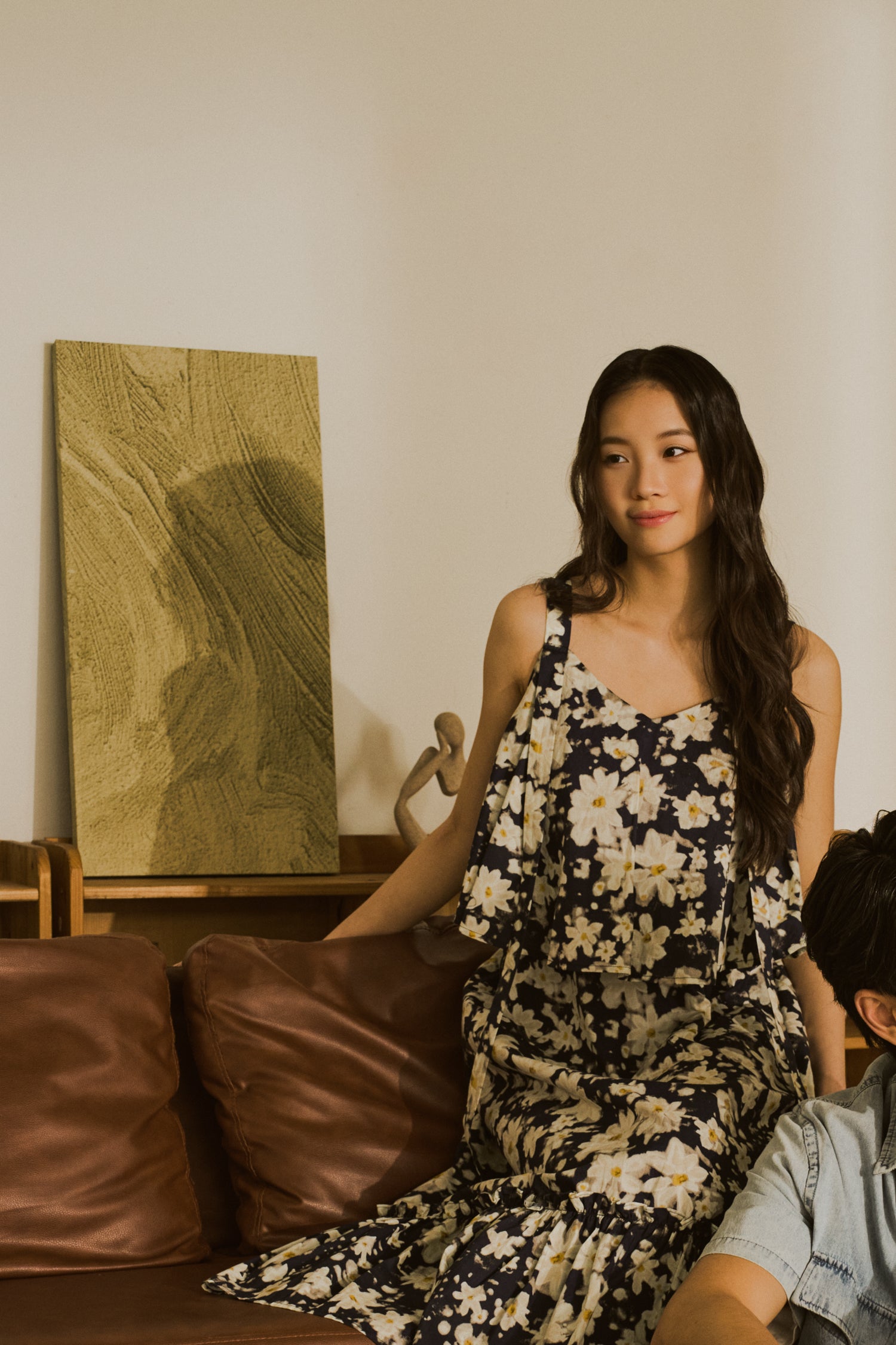 Floral Ruffle Dress - Floral Navy