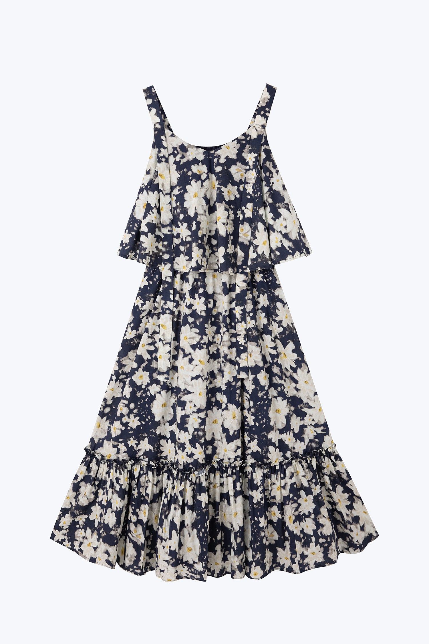 Floral Ruffle Dress - Floral Navy