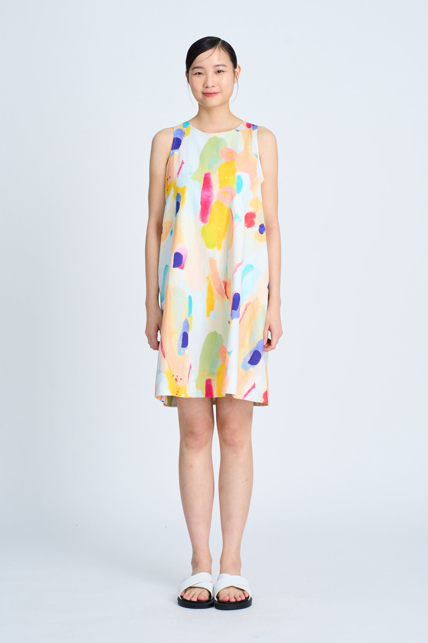 Watercolour Sleeveless Dress - Watercolour