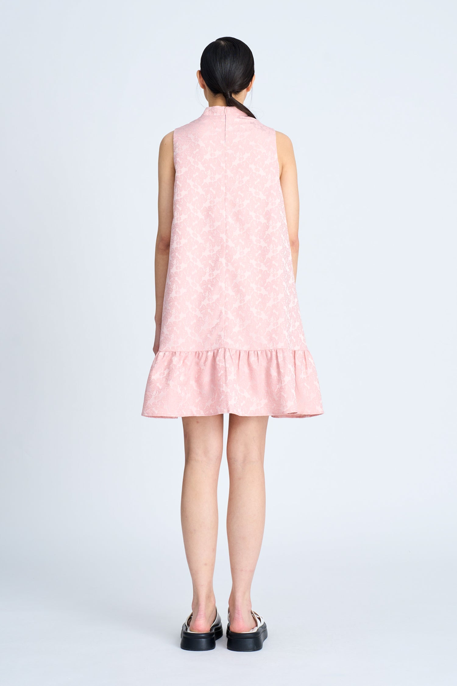 Mandarin Collar Dress - Blush