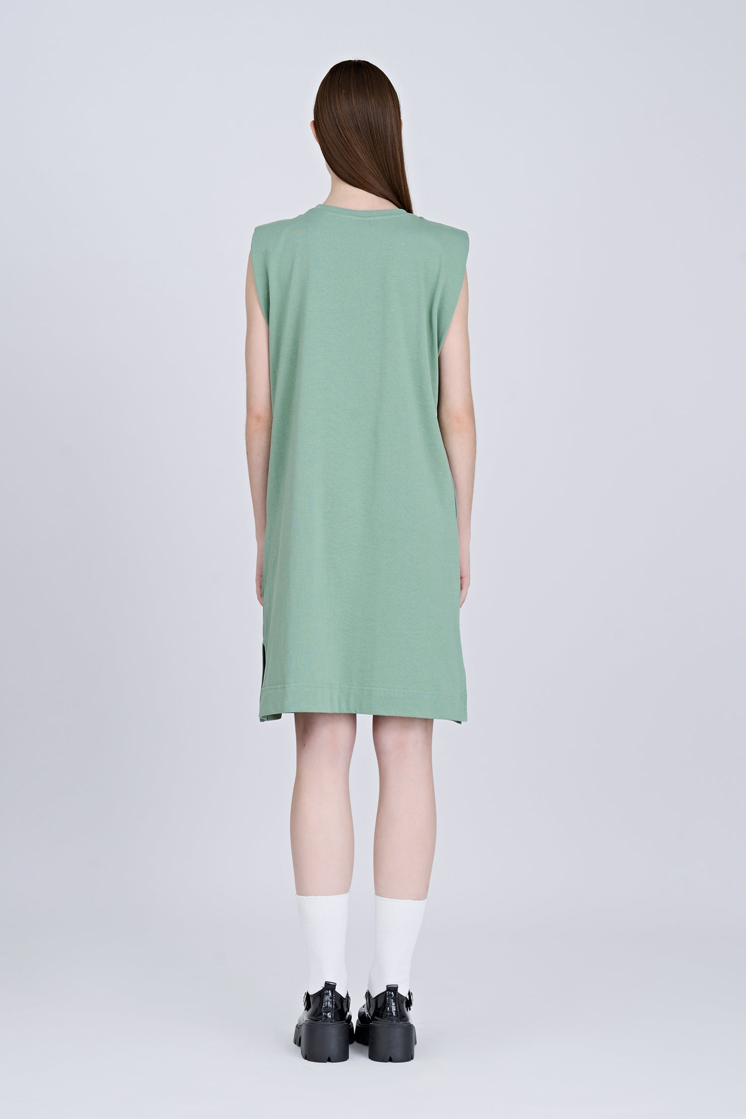 Shoulder Padded Dress - Pistachio