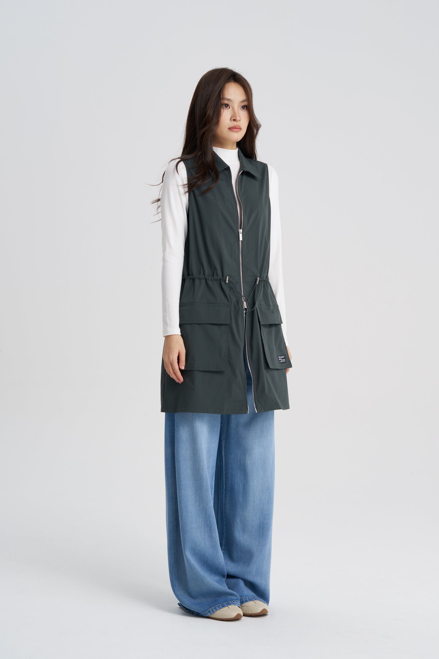 Collared Cargo Dress - Charcoal