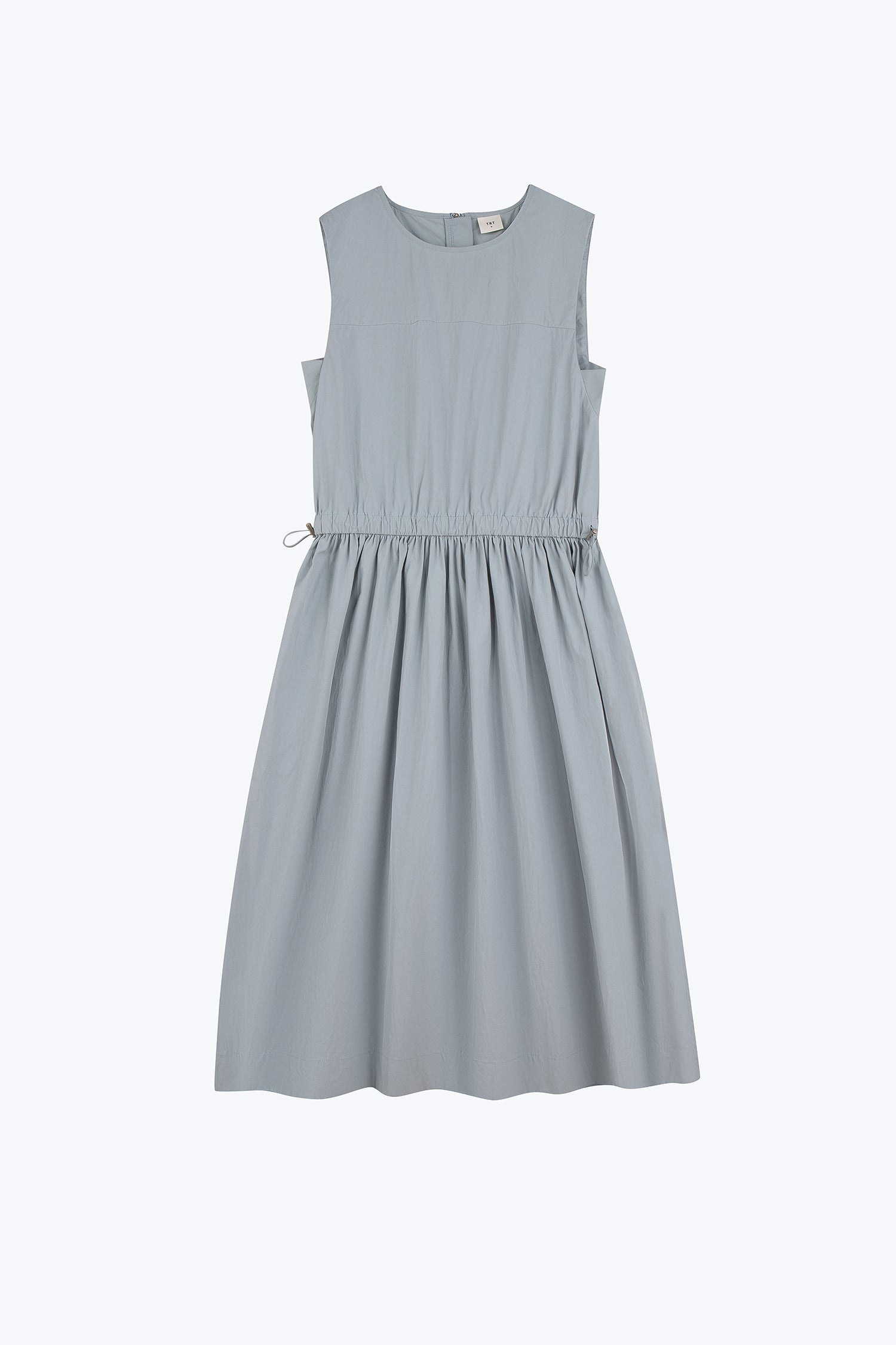 Drawcord Dress - Dusty Blue
