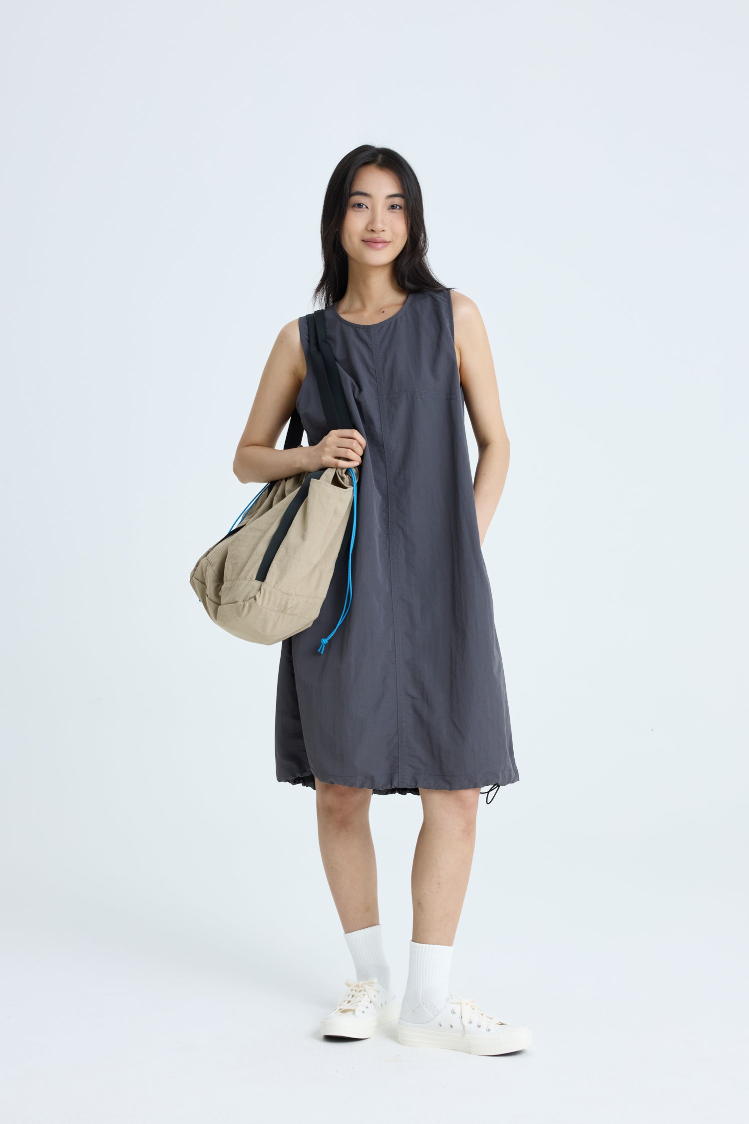 Side Buckle Dress - Charcoal