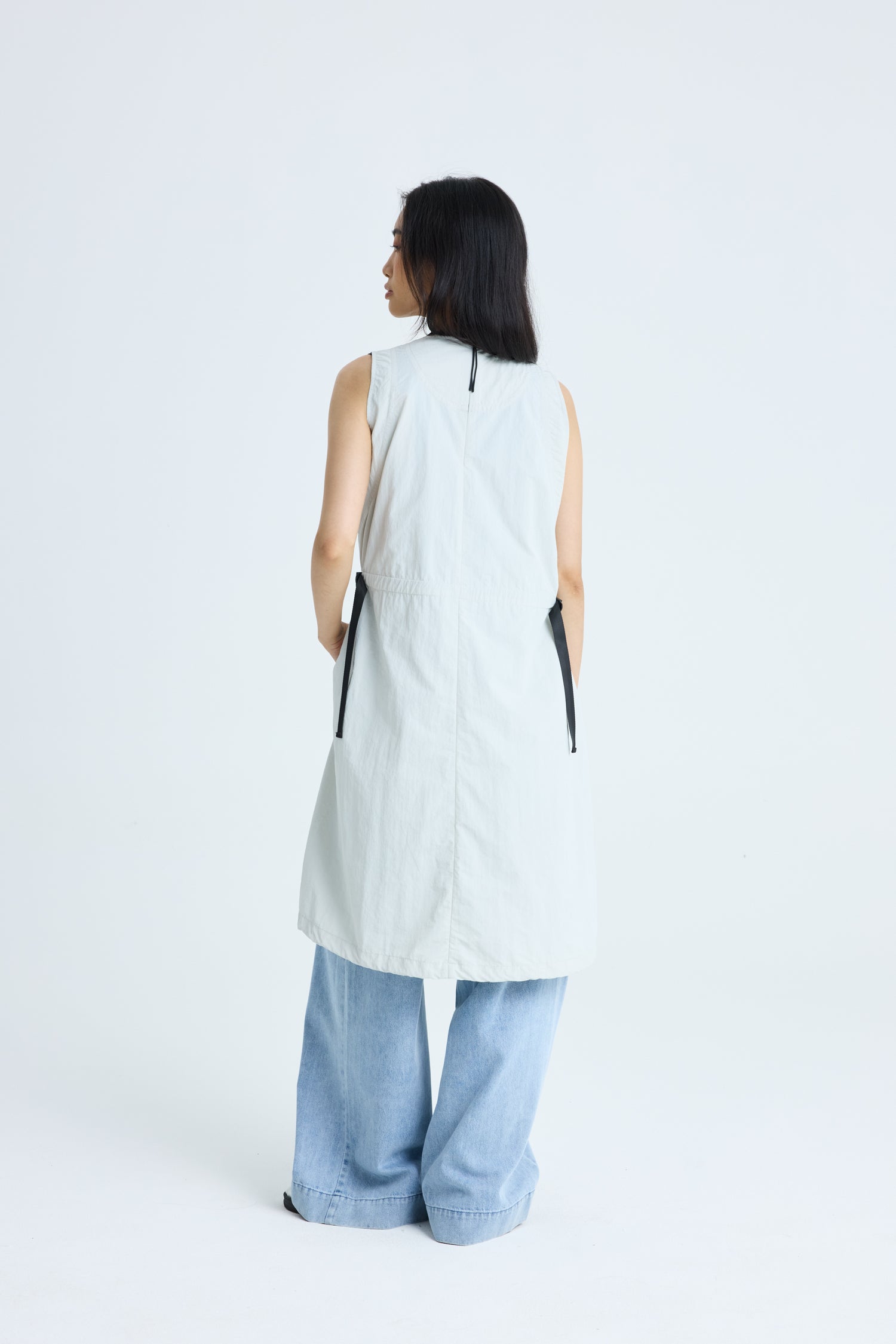 Side Buckle Dress - Light Grey