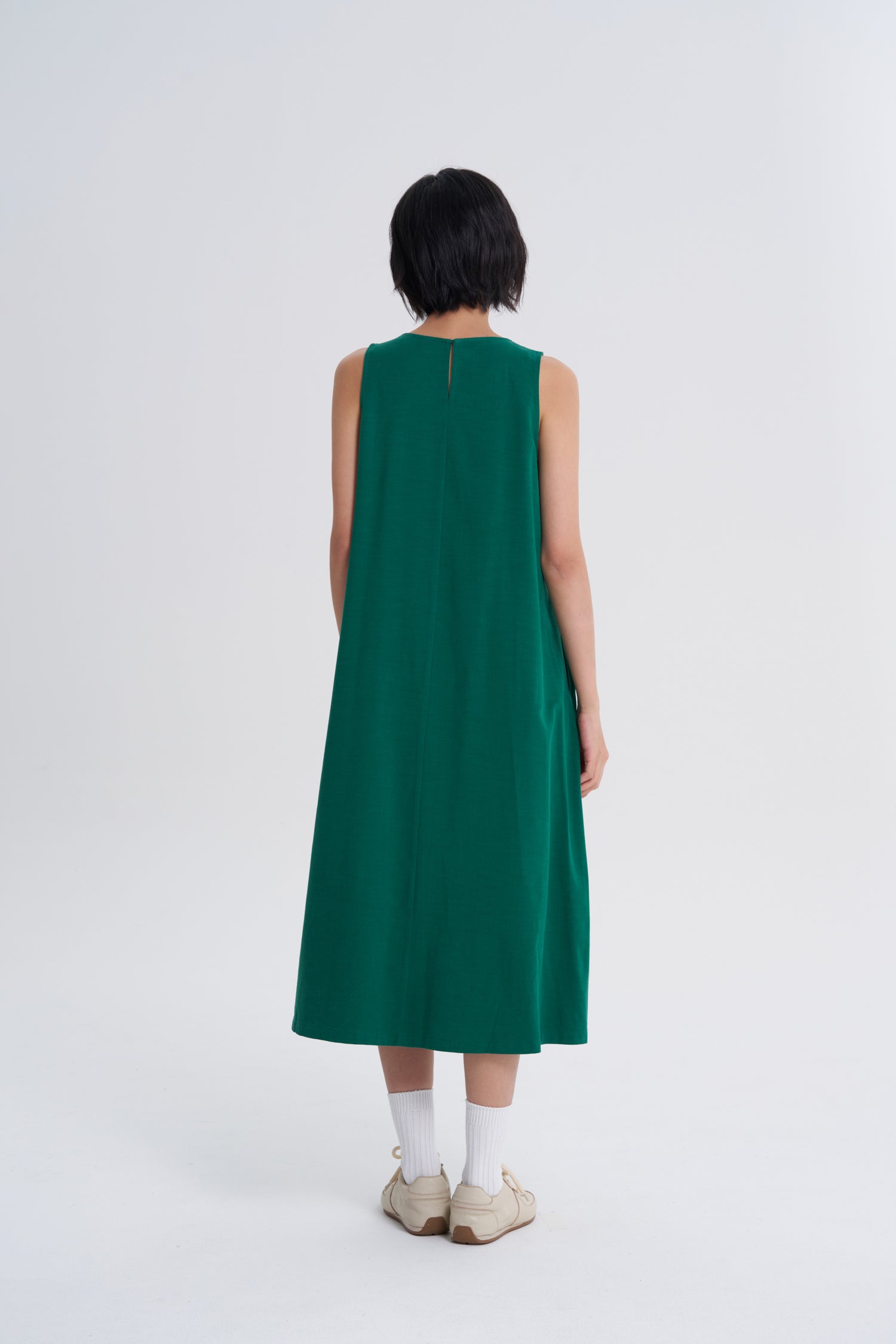 Sleeveless Panel Dress - Moss