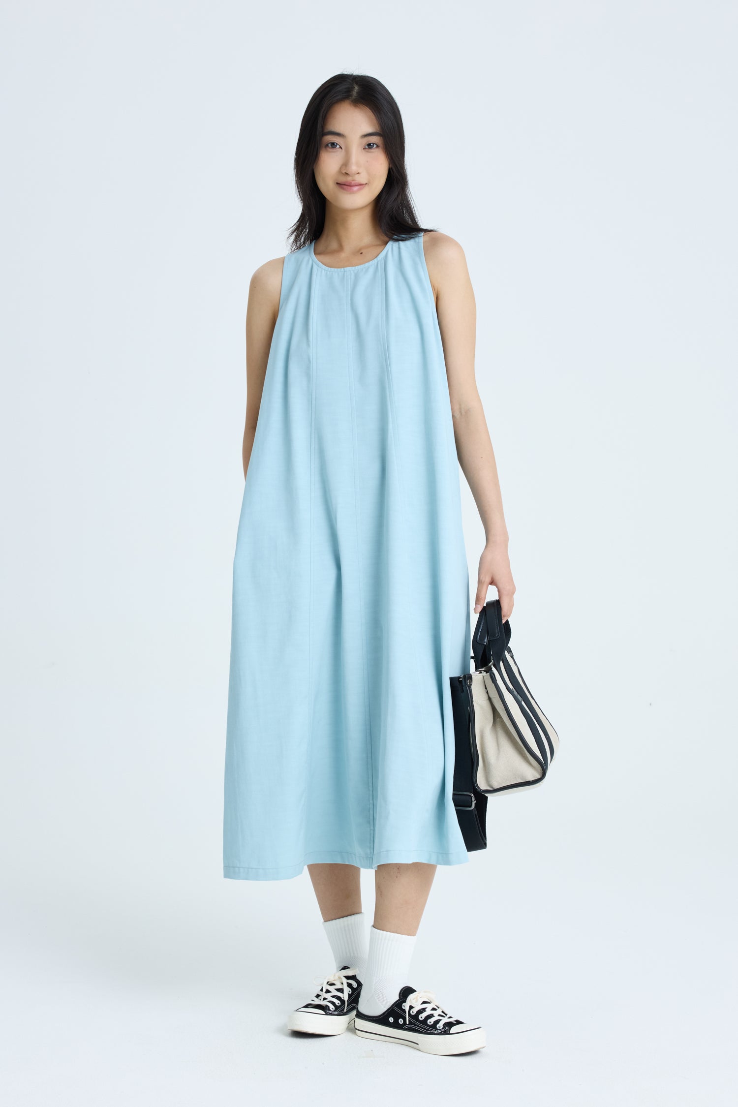 Sleeveless Panel Dress - Sky Blue