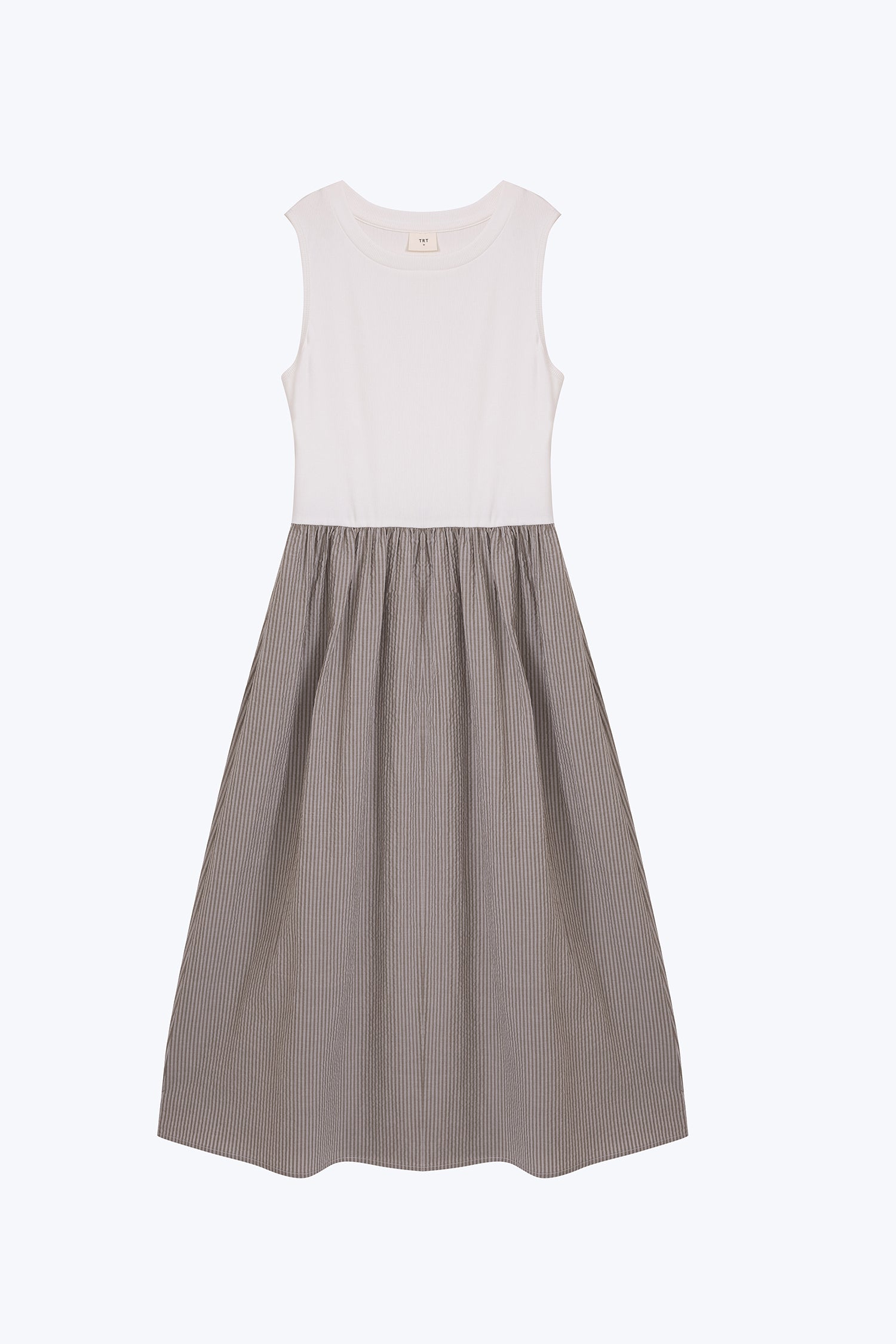 Striped Flare Dress - Cream