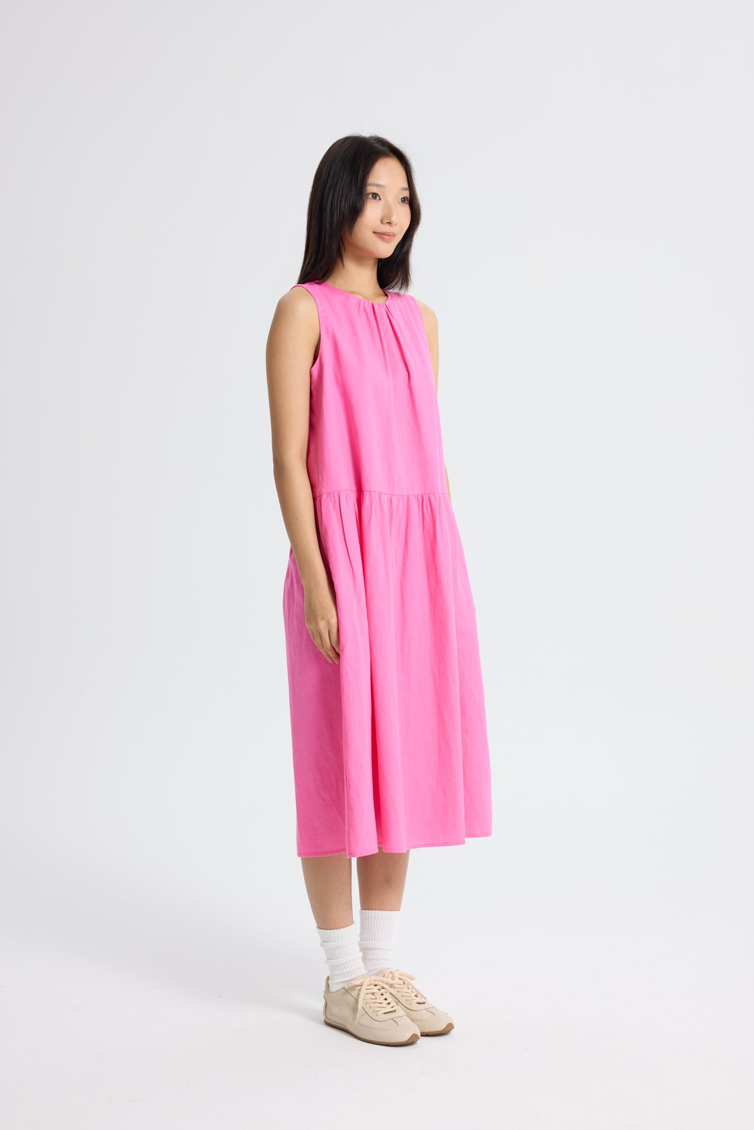 Gathered Dress - Pink