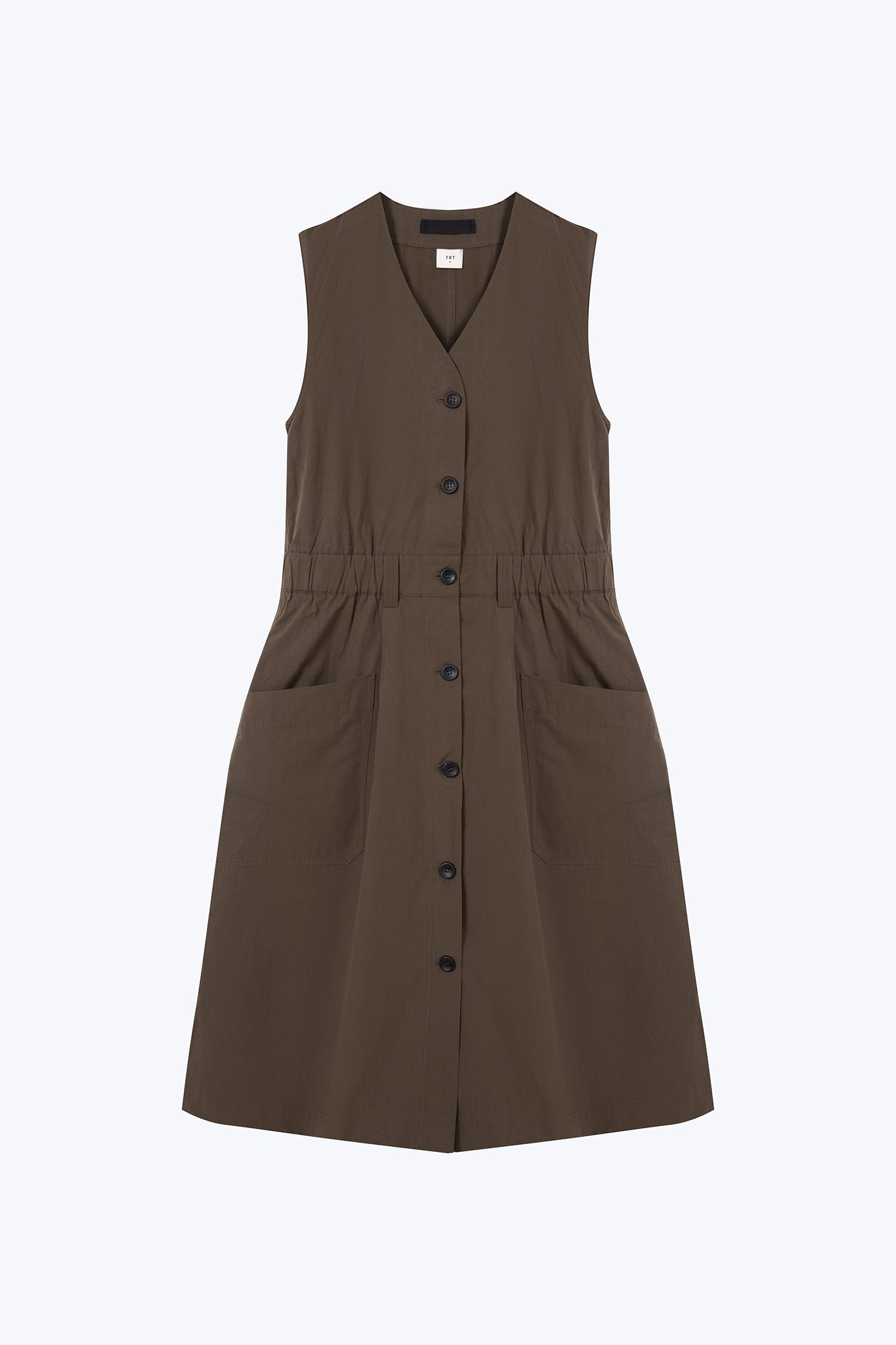 Button Front Dress - Army Green