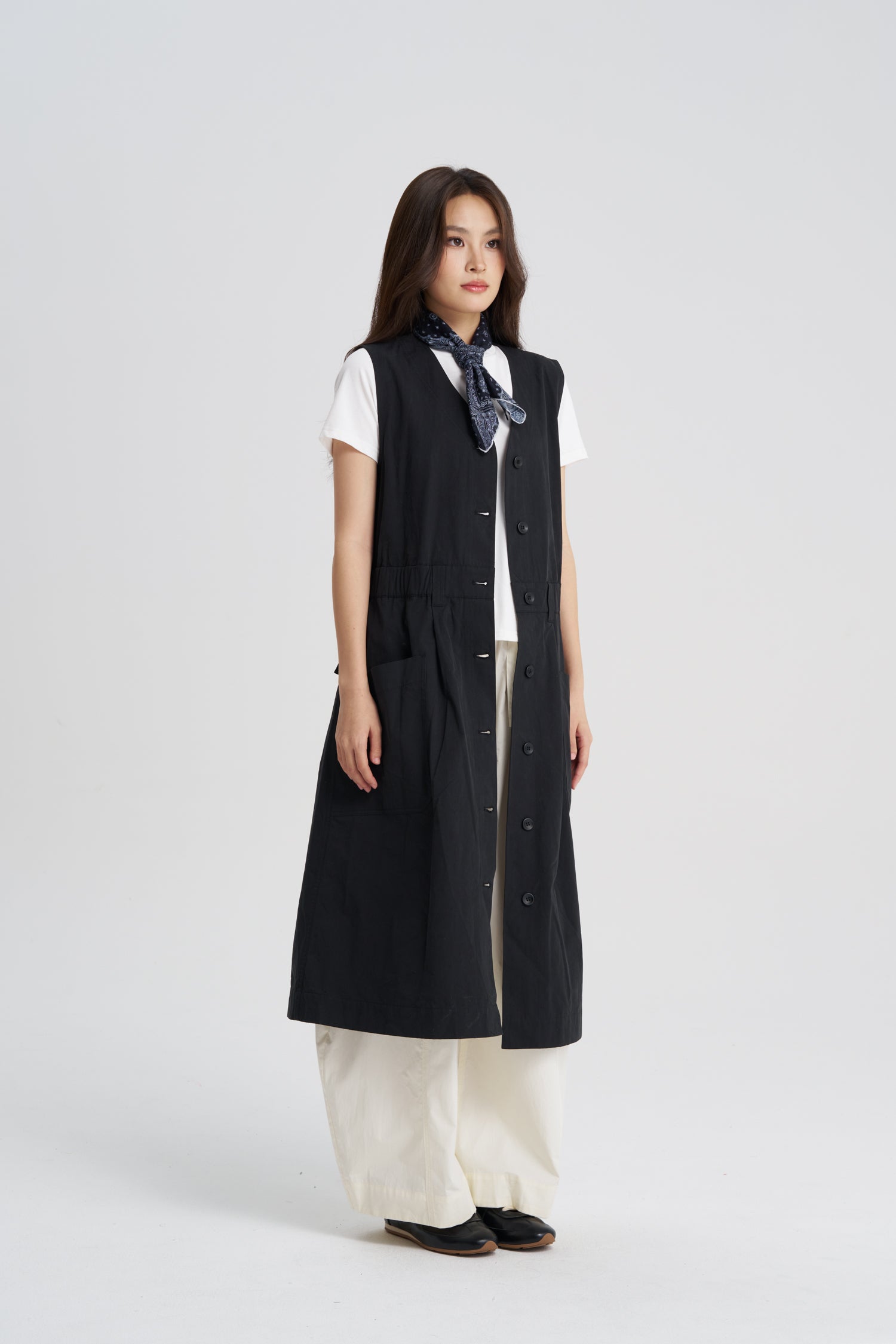 Button Front Dress - Black