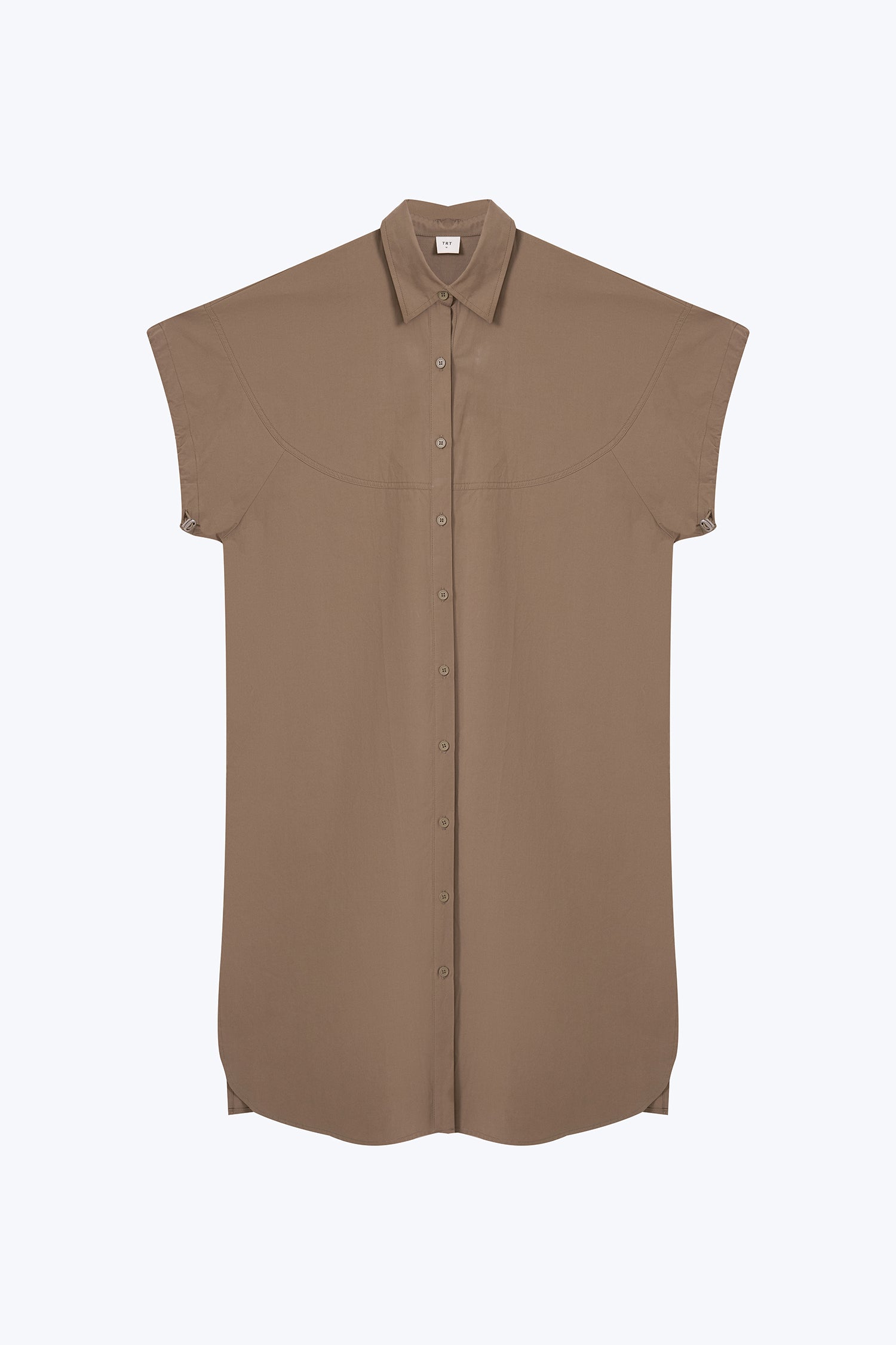 Drawcord Sleeve Dress - Khaki Green