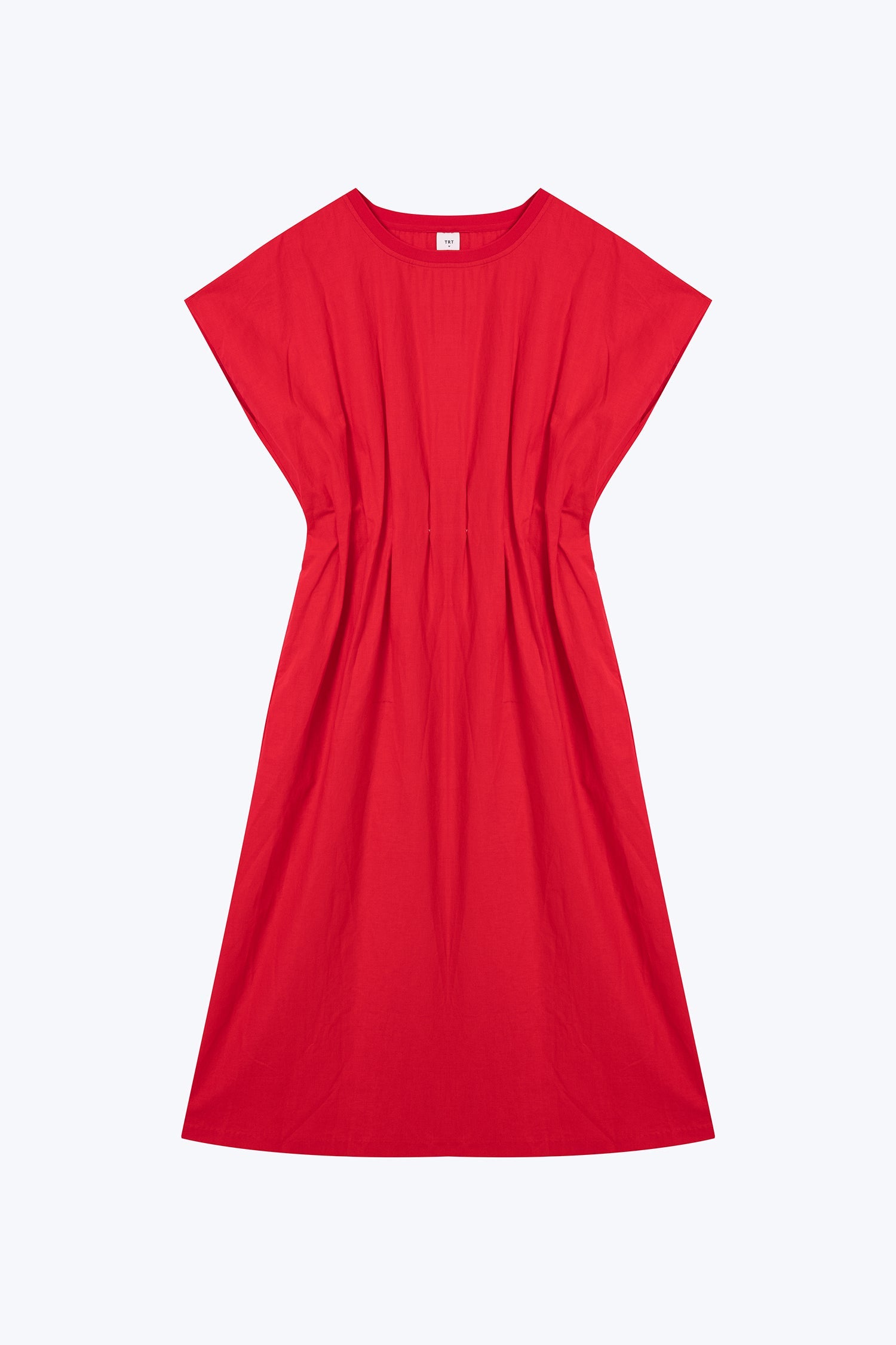 Pleated Waist Dress - Red