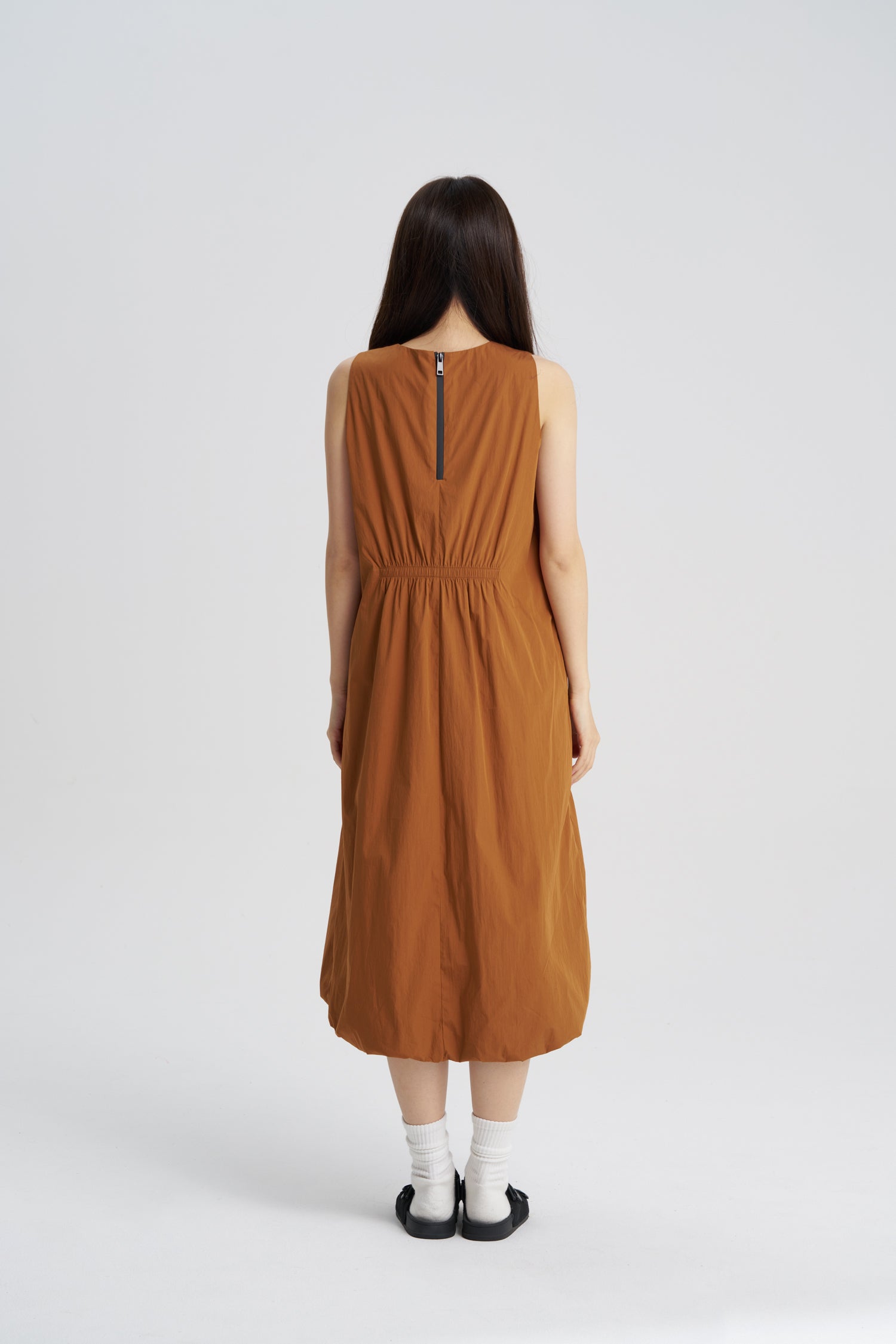 V-Neck Cloud Dress - Cinnamon