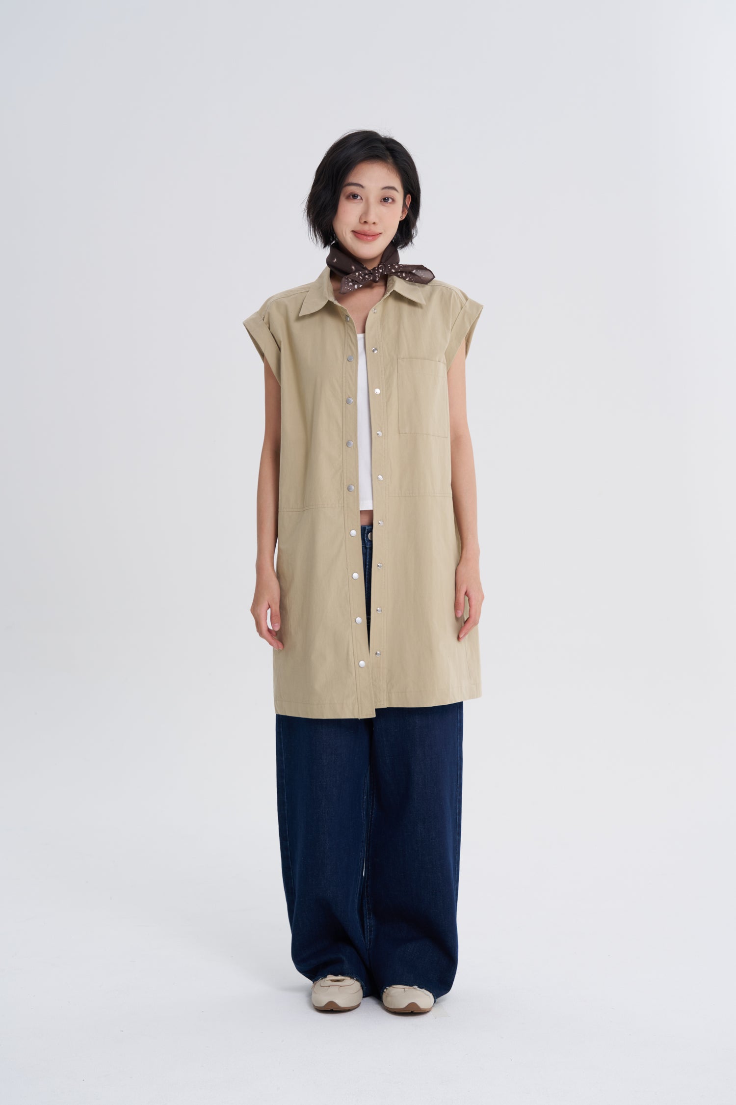 Roll-up Cuff Dress - Khaki – The Restyle Trait Malaysia