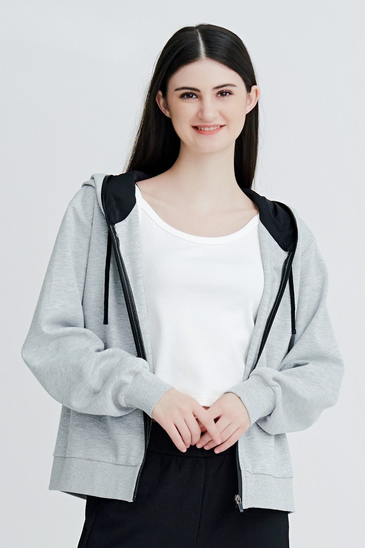 Cotton Front Zip Hoodie