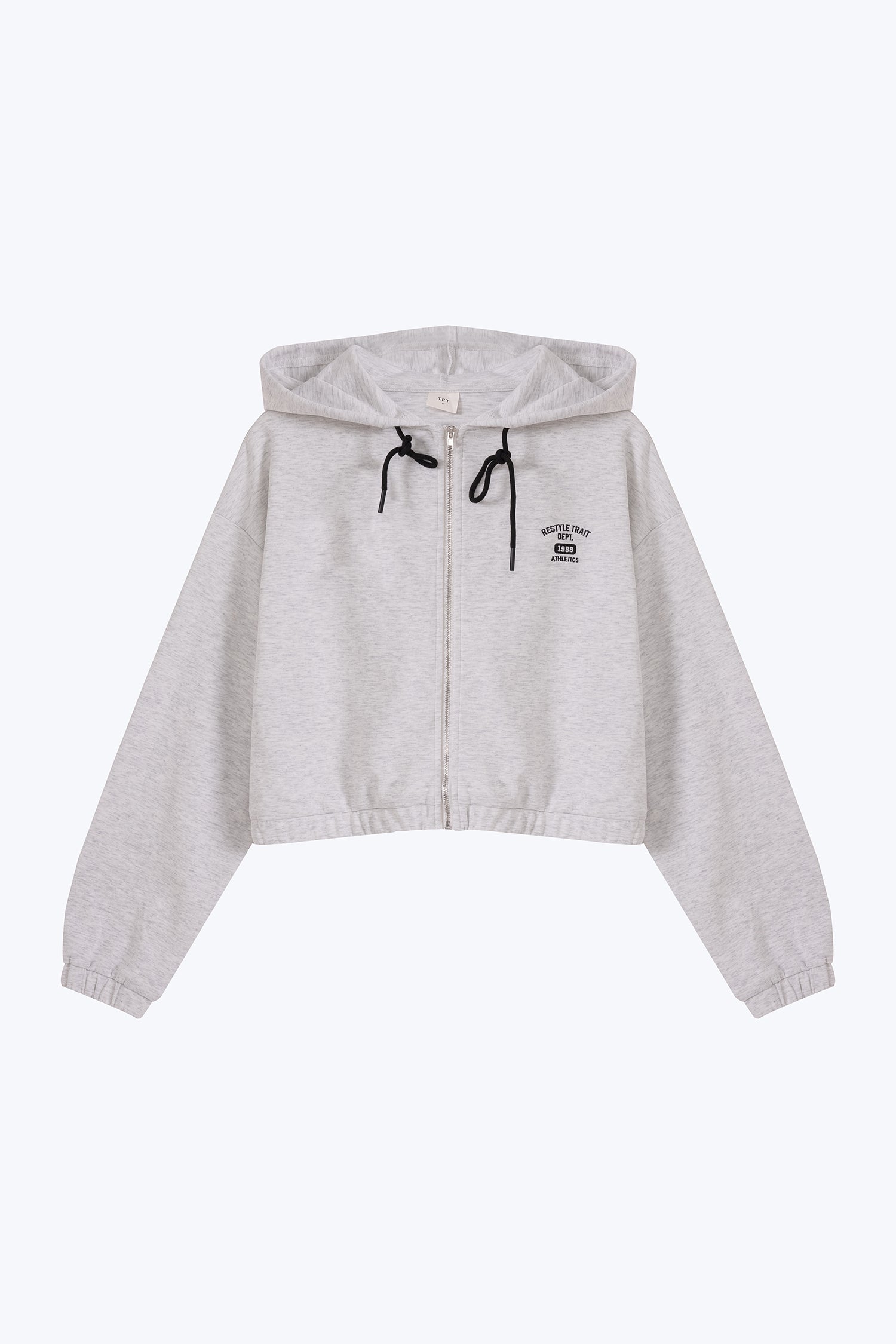Crop Hoodie Jacket - Light Grey